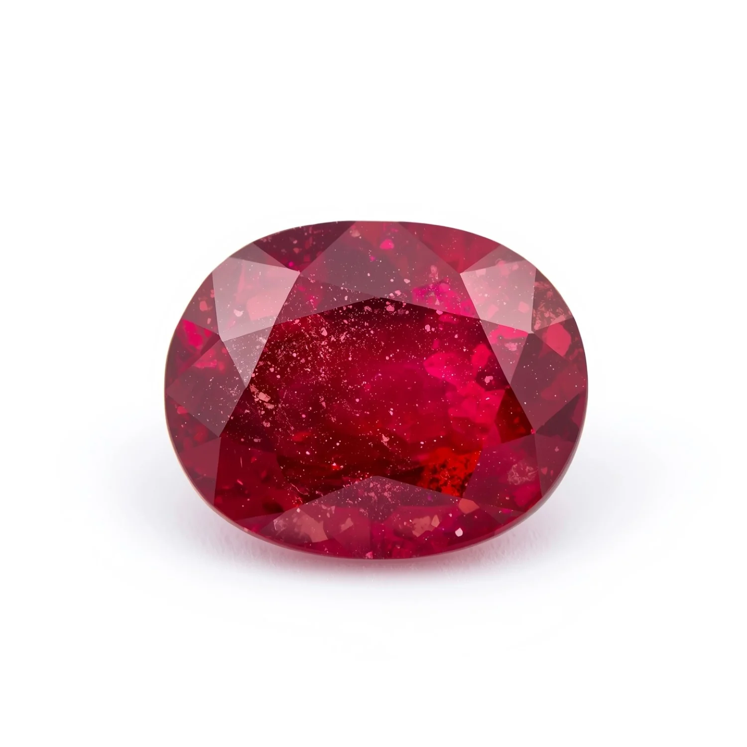 Red Jade 1PC Medium 8x10 MM Oval Faceted Red Shine Semi Precious Loose Gemstones - Image 2
