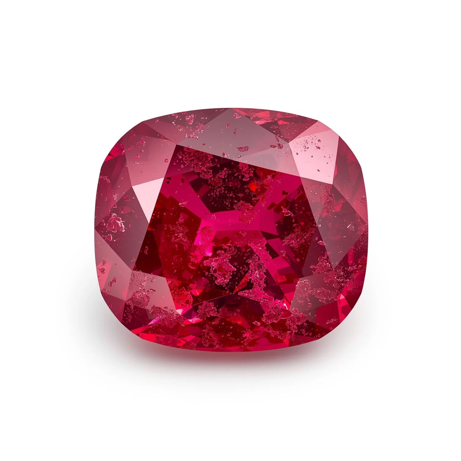 Red Jade 1PC Medium 9x9 MM Cushion Faceted Red Lustrous Semi Precious Loose Gemstone - Image 2