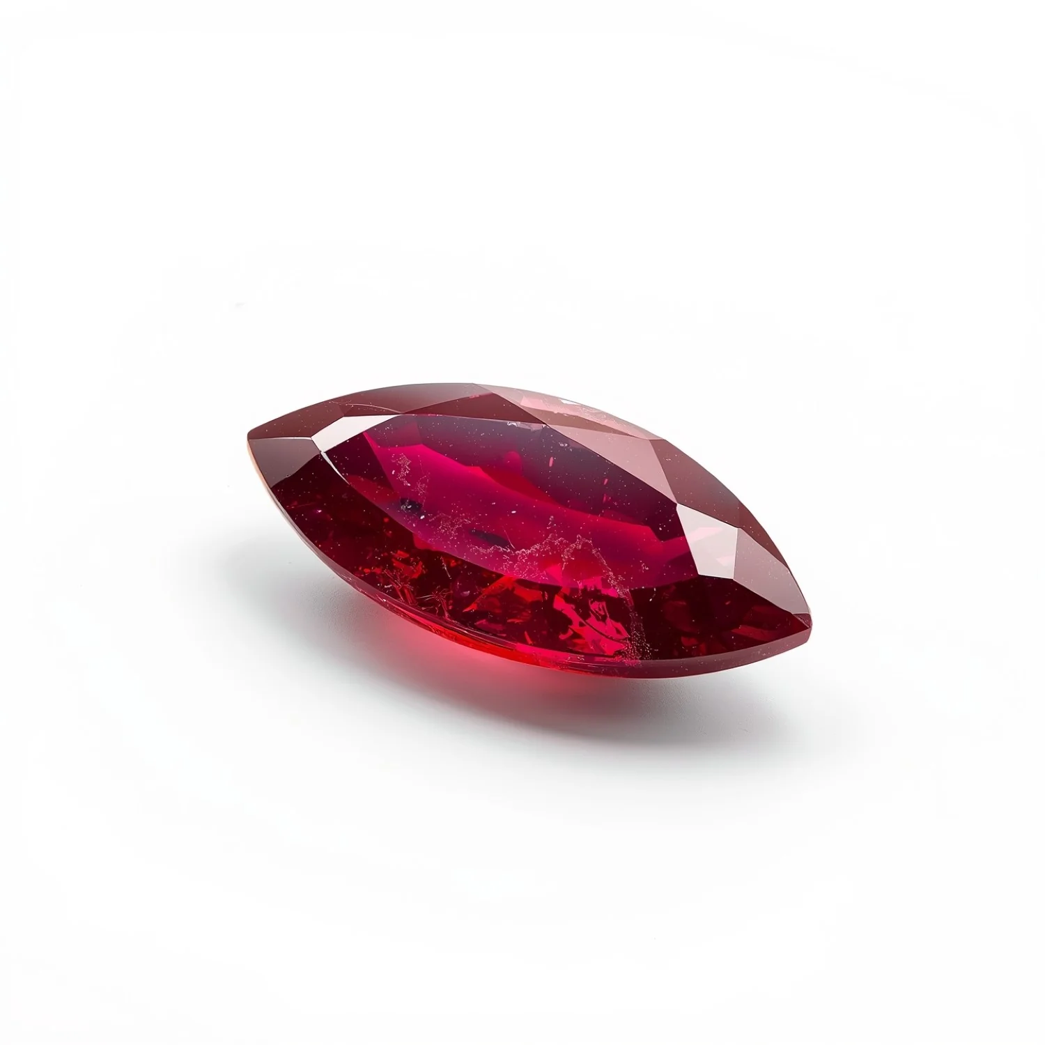 Red Jade 1PC Small 5x10 MM Marquise Faceted Red Superior Semi Precious Loose Gemstone - Image 2