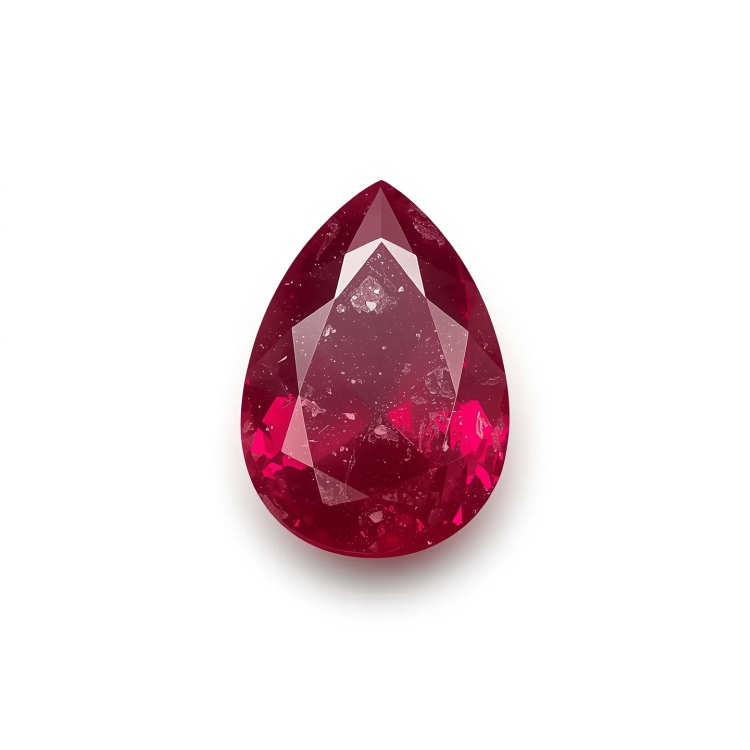 Red Jade 1PC Small 6x9 MM Pear Faceted Red Fiery Semi Precious Loose Gemstone - Image 2