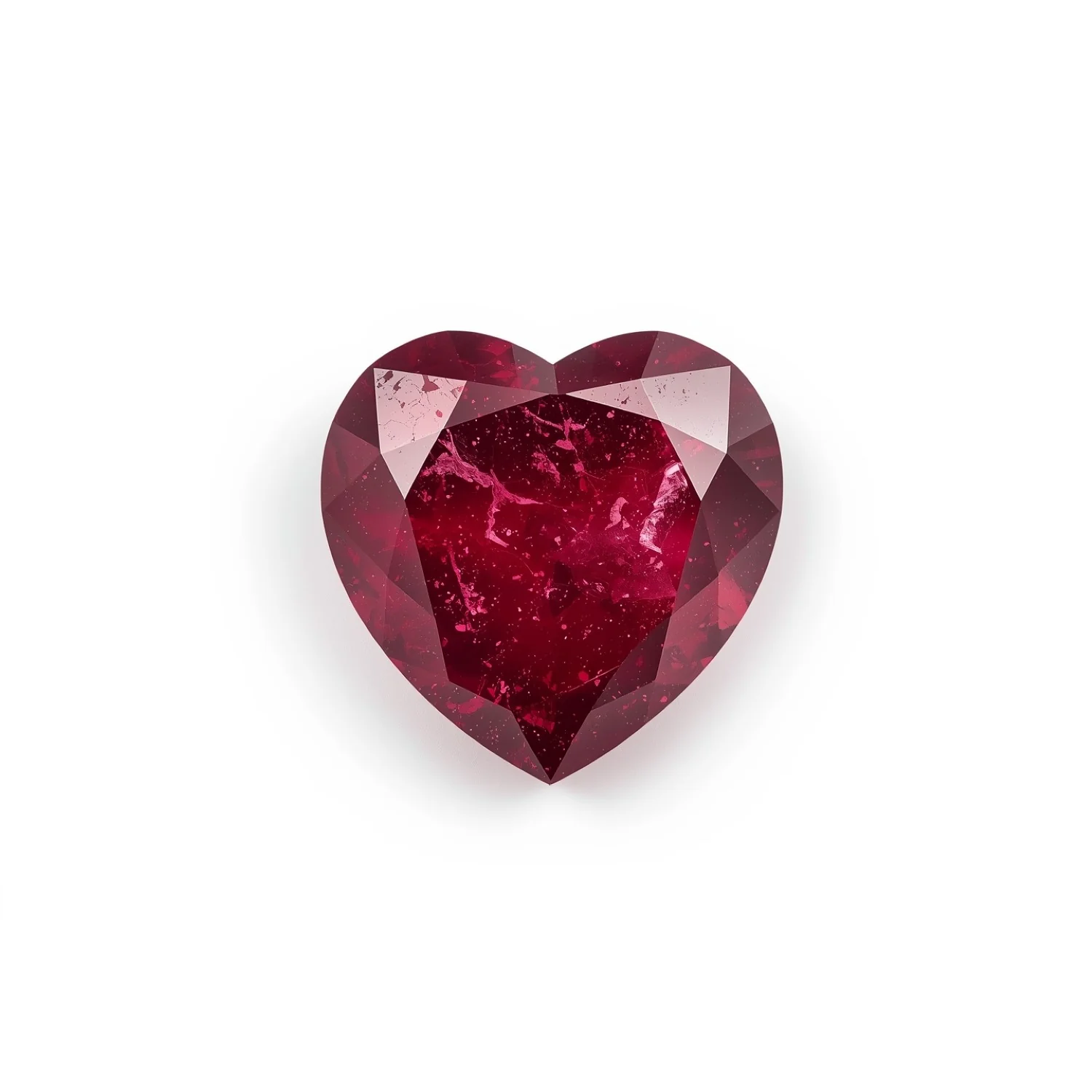 Red Jade 1PC Small 7x7 MM Heart Faceted Red Splendid Semi Precious Gems - Image 2