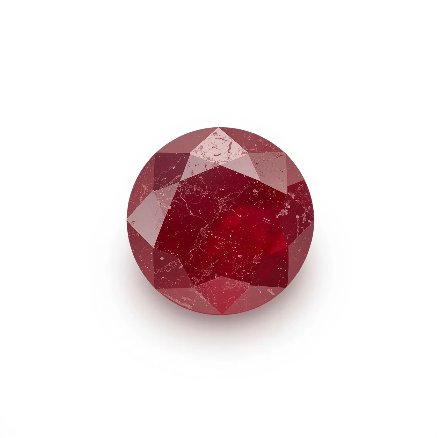 Red Jade 1PC Small 8x8 MM Round Faceted Red Luster Semi Precious Loose Gems