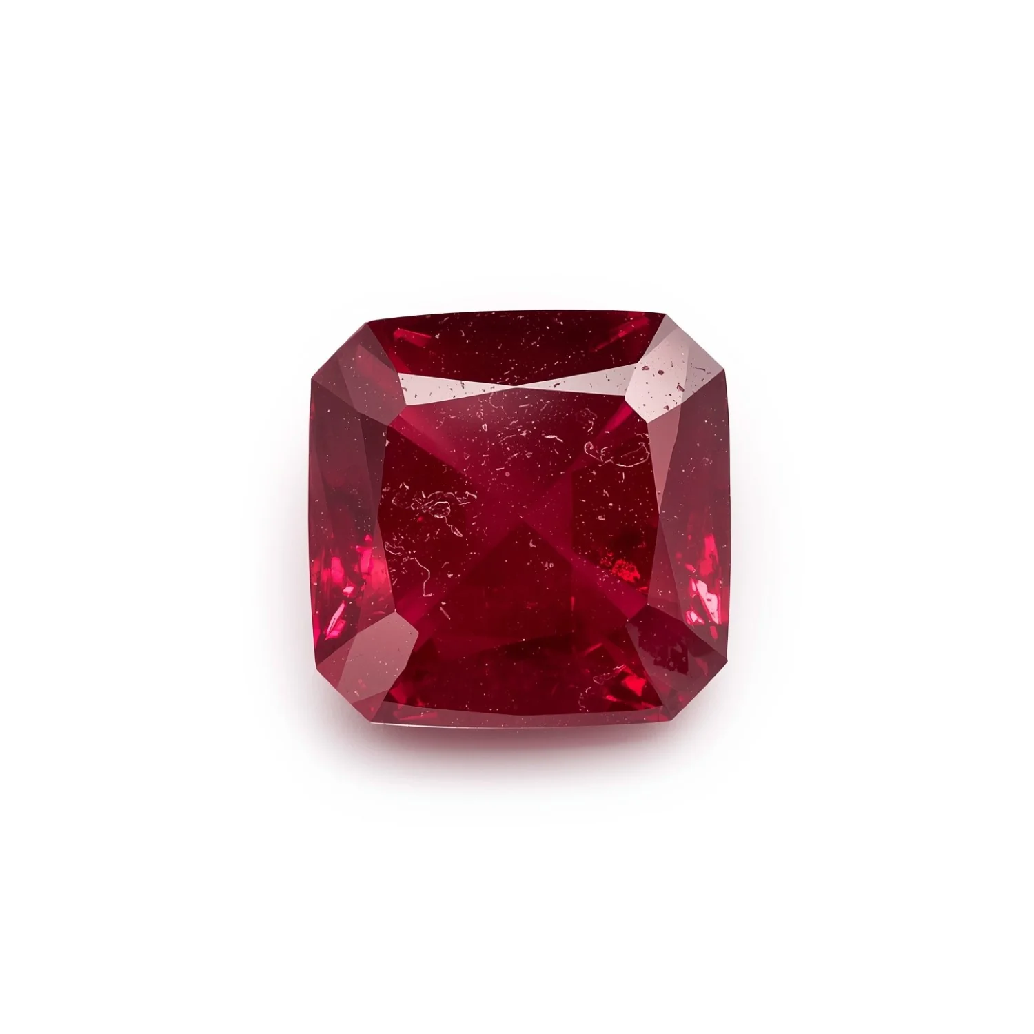 Red Jade 1PC Small 8x8 MM Square Faceted Red Luster Semi Precious Loose Gems - Image 2