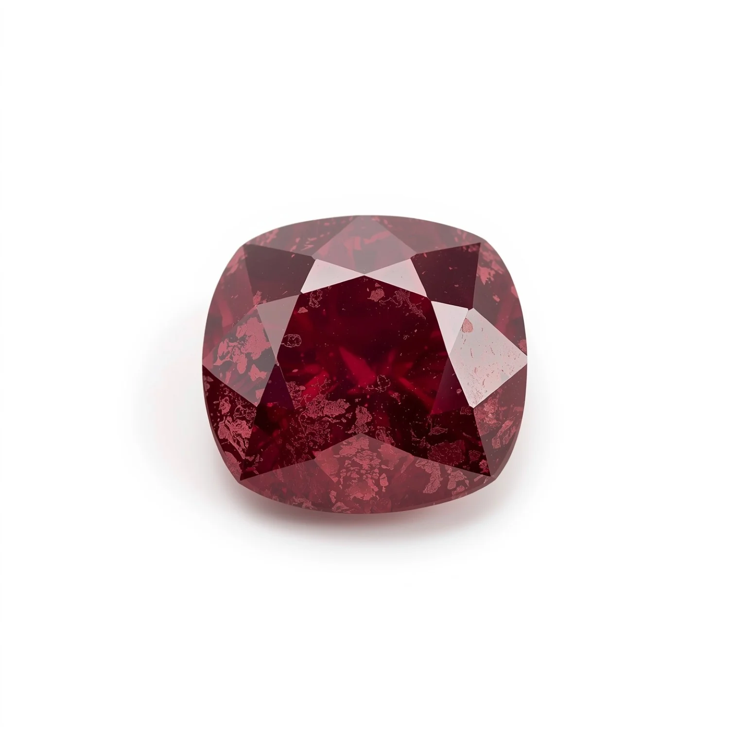Red Jade 1PC Tiny 6x6 MM Cushion Faceted Red Polished Semi Precious Loose Gemstones - Image 2