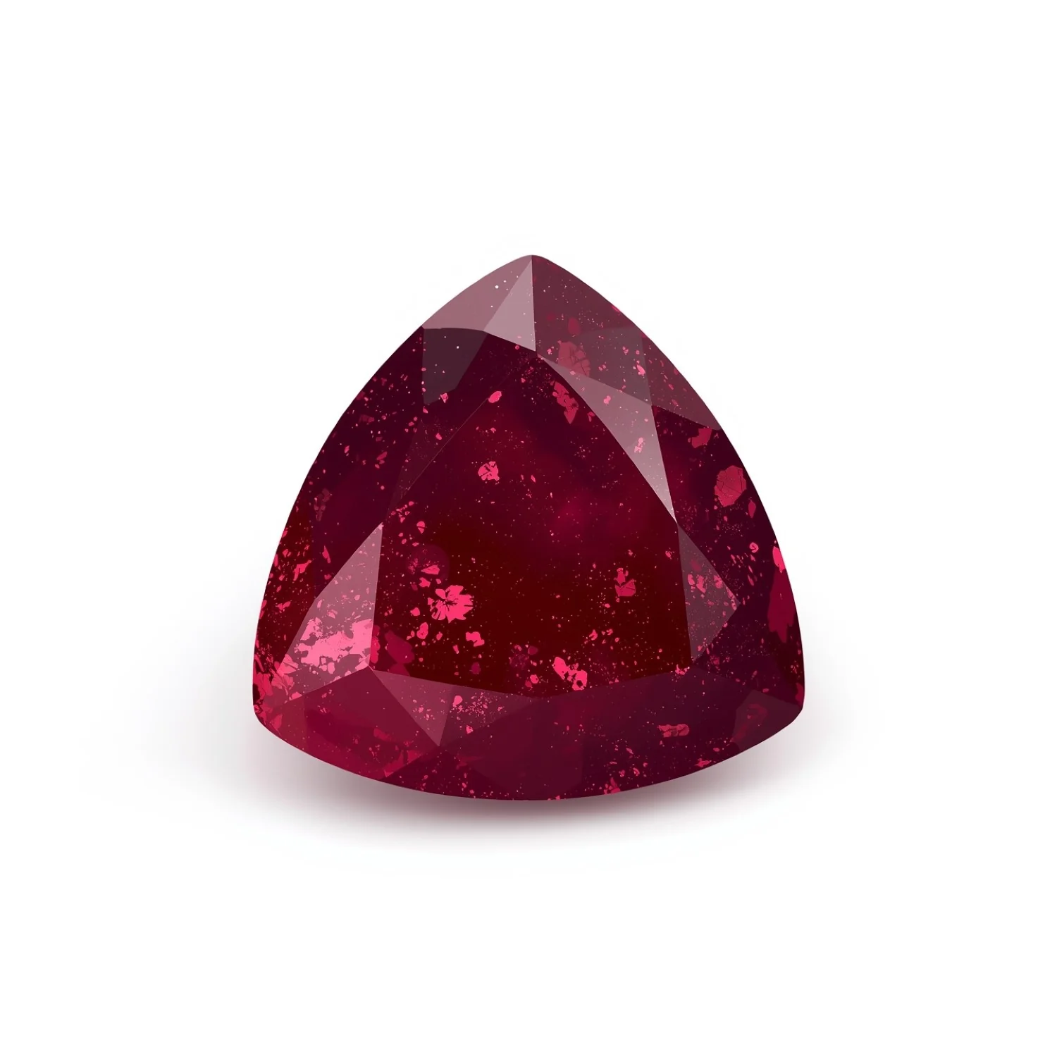 Red Jade 1PC Tiny 6x6 MM Triangle Faceted Red Polished Semi Precious Loose Gemstones