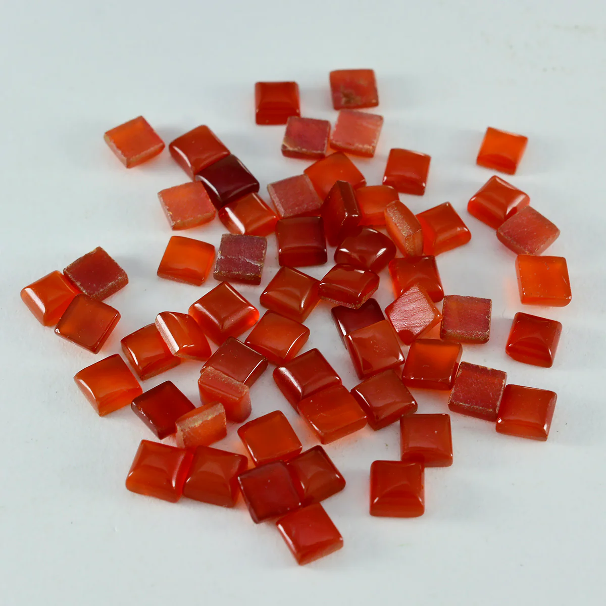 Red Onyx 10PC Tiny 3x3 MM Square Cabochon Red Fine semi Precious Semi Precious Gemstone - Image 2