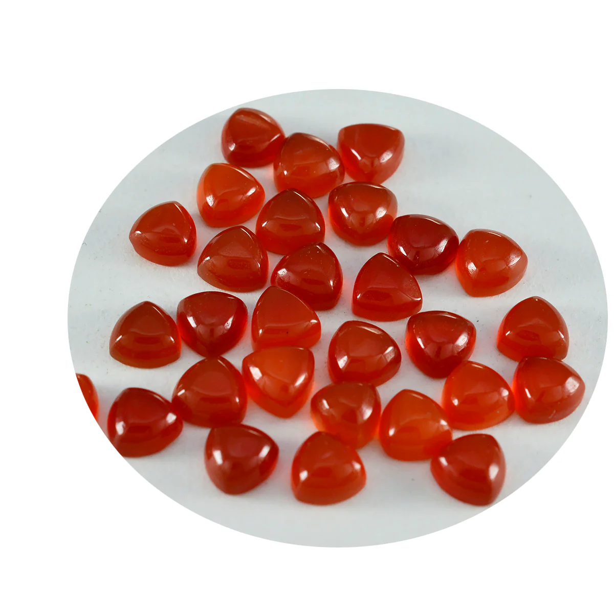 Red Onyx 10PC Tiny 3x3 MM Triangle Cabochon Red Polished semi Precious Loose Gems - Image 2
