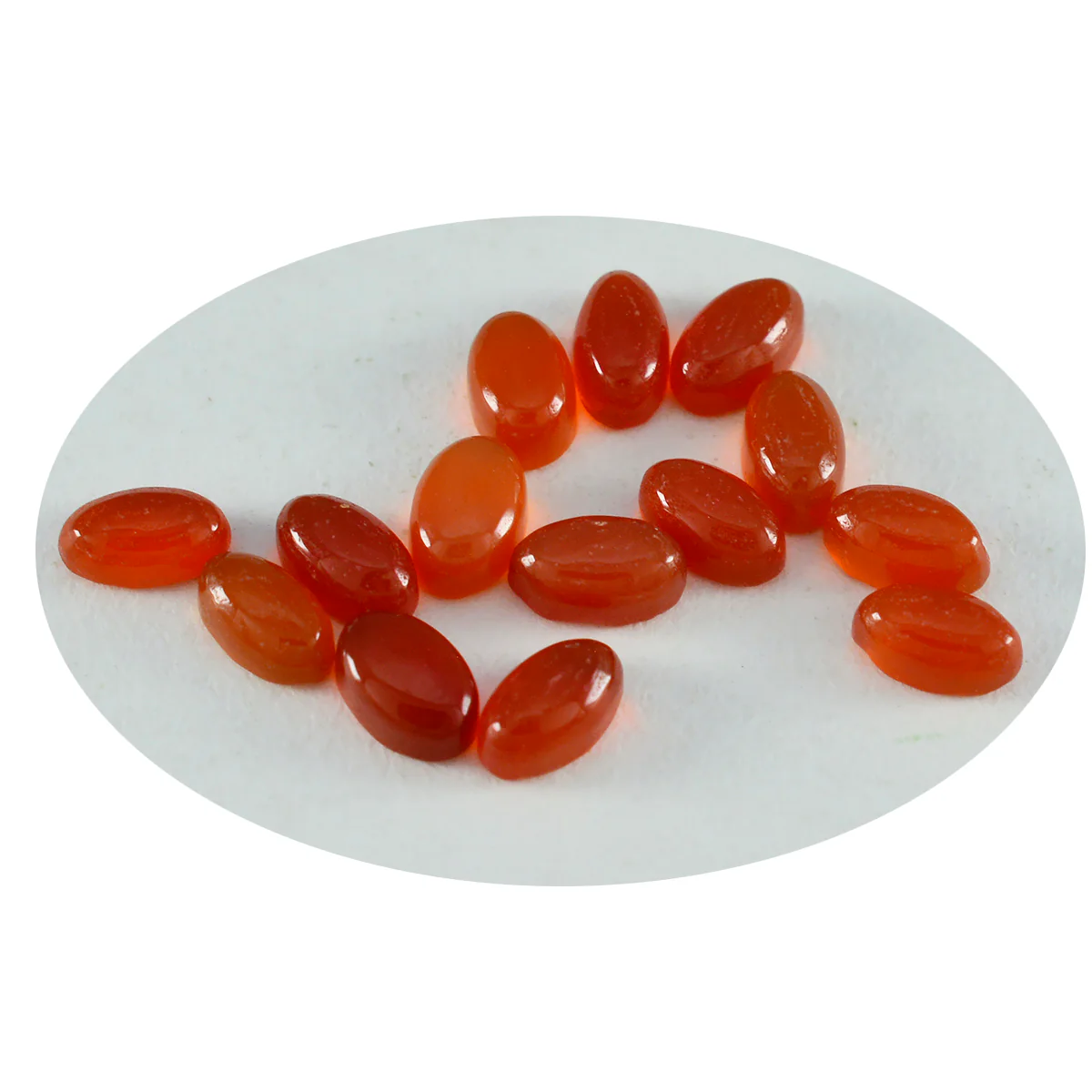 Red Onyx 10PC Tiny 3x5 MM Oval Cabochon Red Shine semi Precious Precious Gemstone - Image 2