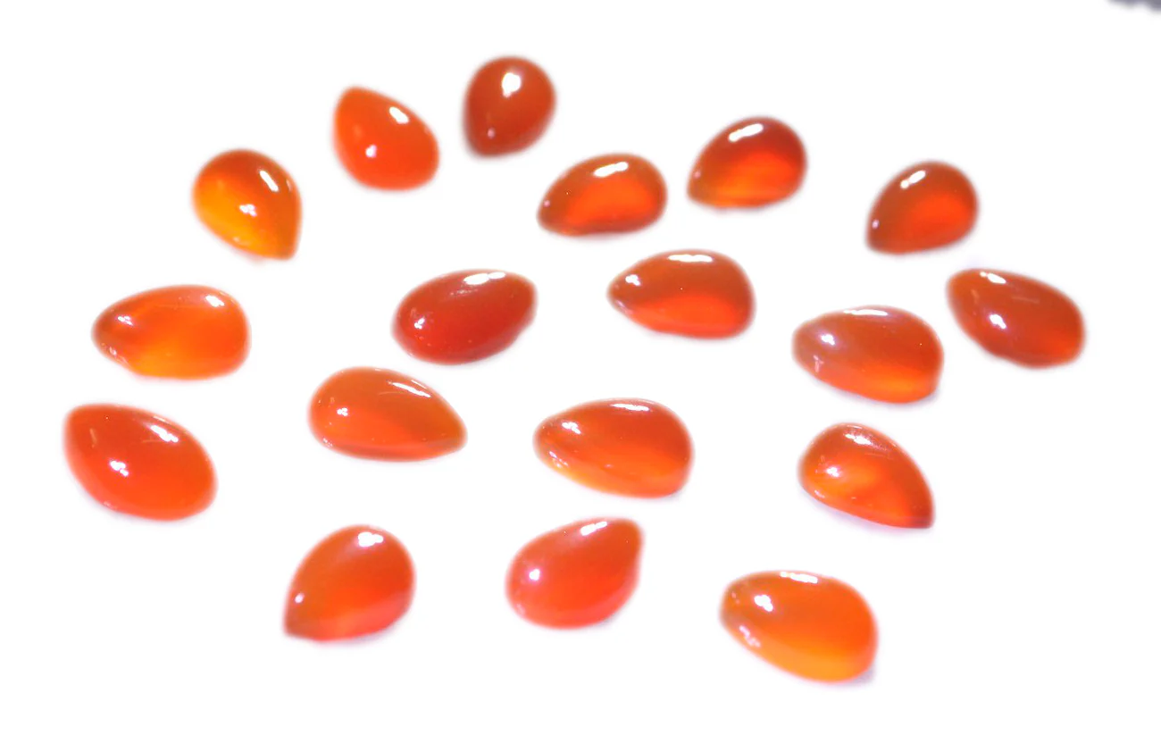 Red Onyx 10PC Tiny 3x5 MM Pear Cabochon Red Superior semi Precious Semi Precious Gemstone - Image 3