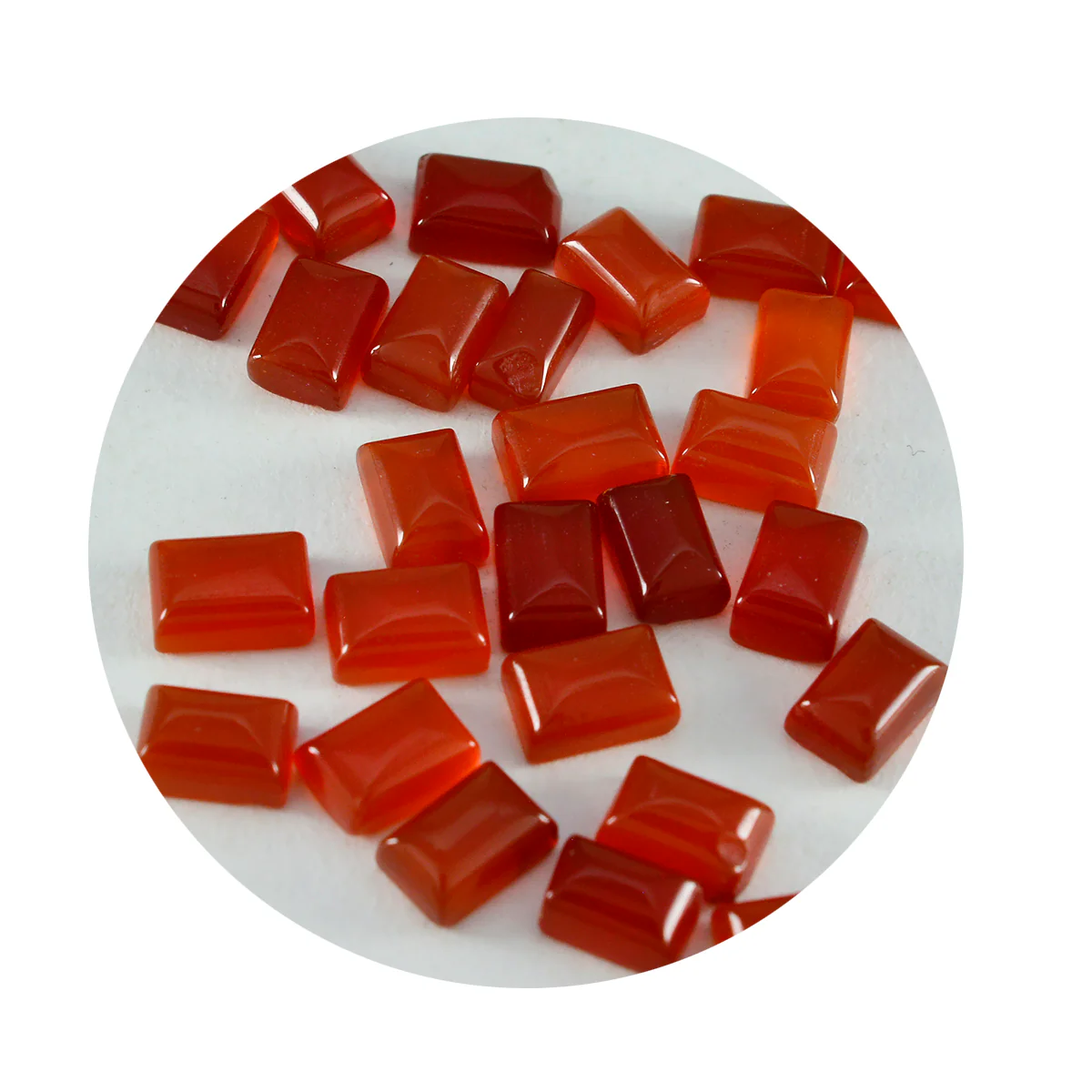 Red Onyx 10PC Tiny 4x6 MM Emerald Cabochon Red Polished semi Precious Loose Gemstones - Image 2