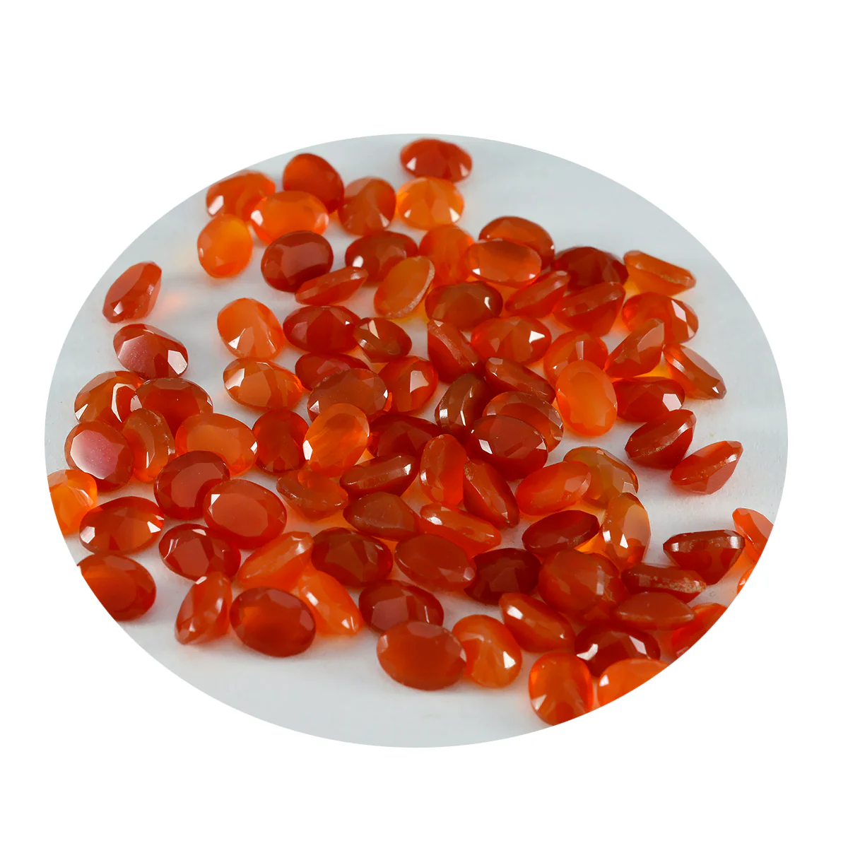 Red Onyx 10PC Tiny 4x6 MM Oval Faceted Red Sparkling Semi Precious Gems - Image 2