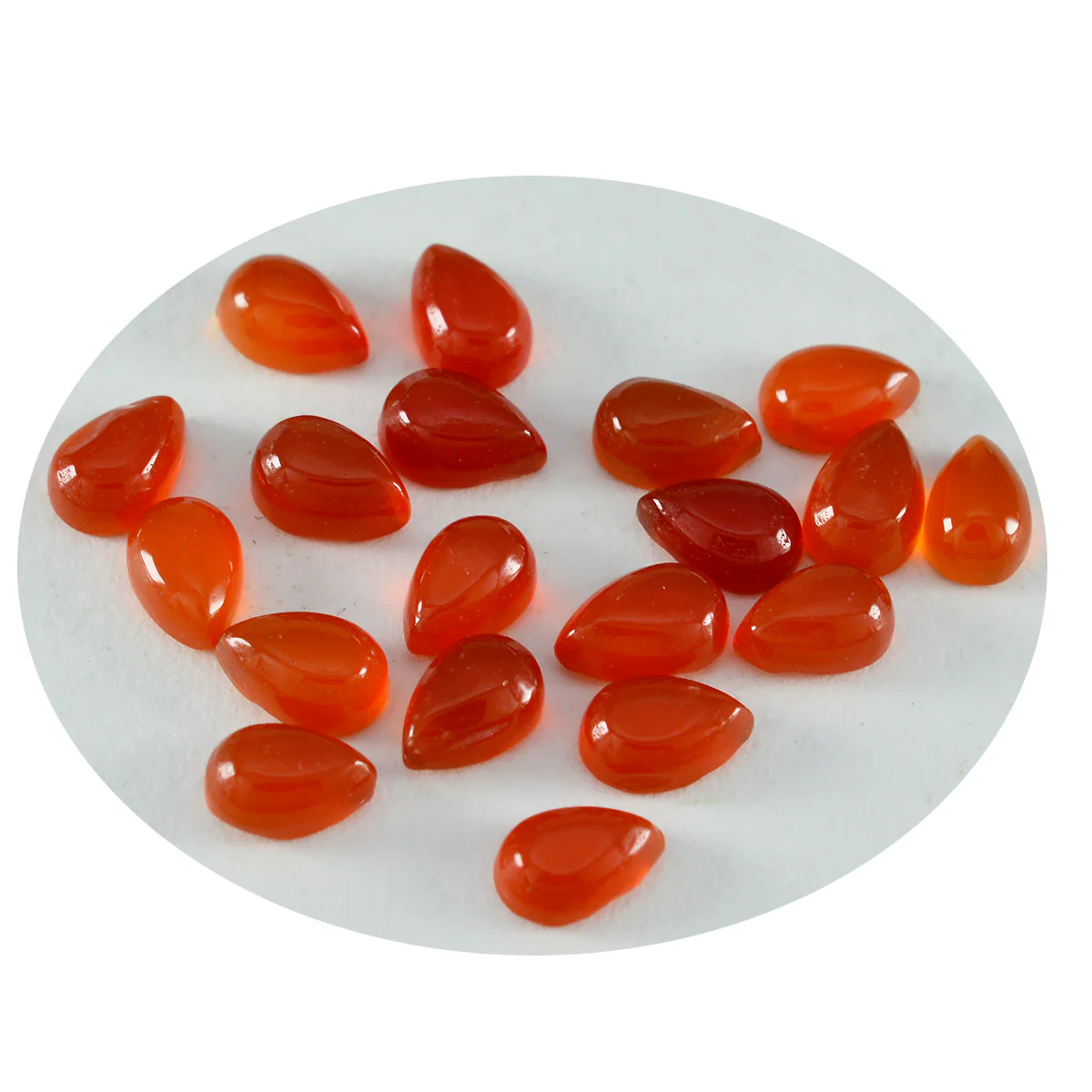 Red Onyx 10PC Tiny 4x6 MM Pear Cabochon Red Pure semi Precious Precious Gemstone - Image 2