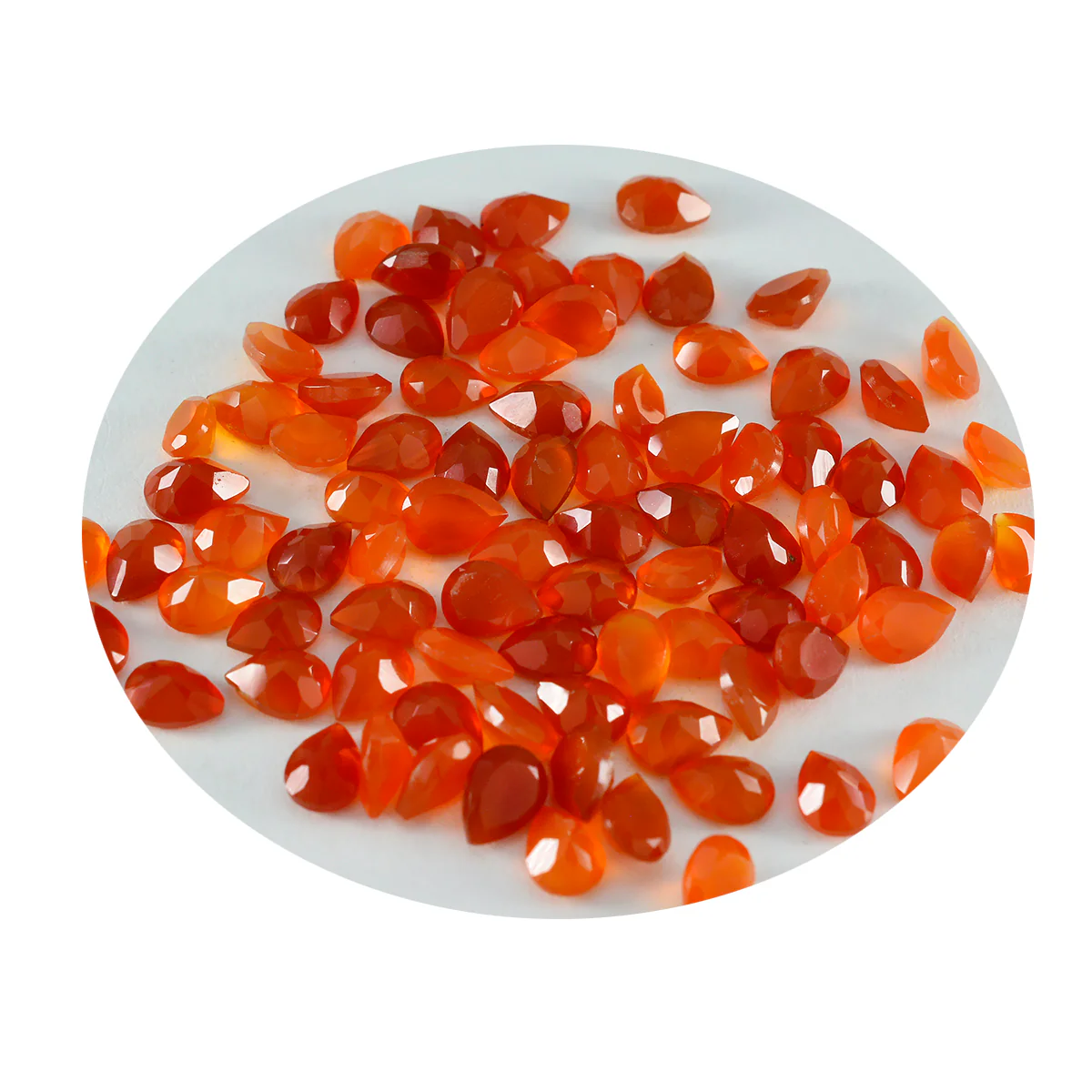Red Onyx 10PC Tiny 4x6 MM Pear Faceted Red Superior Semi Precious Loose Gemstone - Image 2