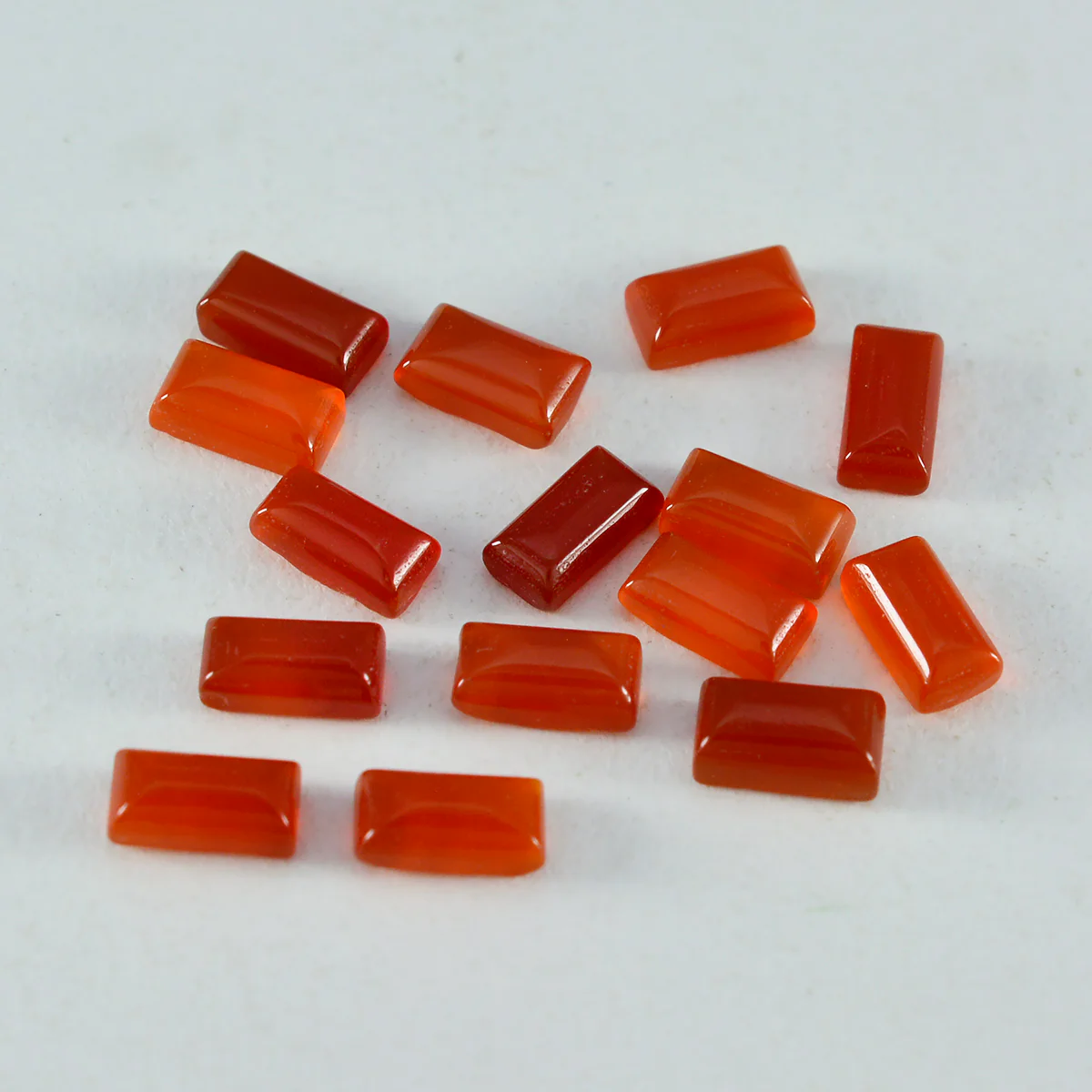 Red Onyx 10PC Tiny 4x8 MM Baguette Cabochon Red Fiery semi Precious Loose Gemstone - Image 2