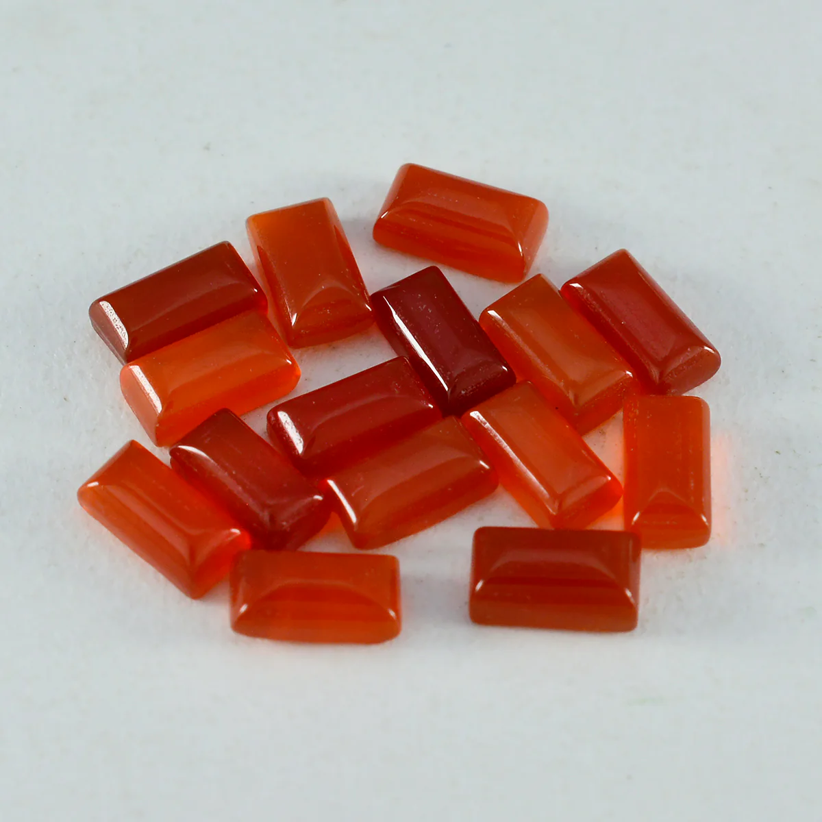 Red Onyx 10PC Tiny 4x8 MM Baguette Cabochon Red Fiery semi Precious Loose Gemstone - Image 4