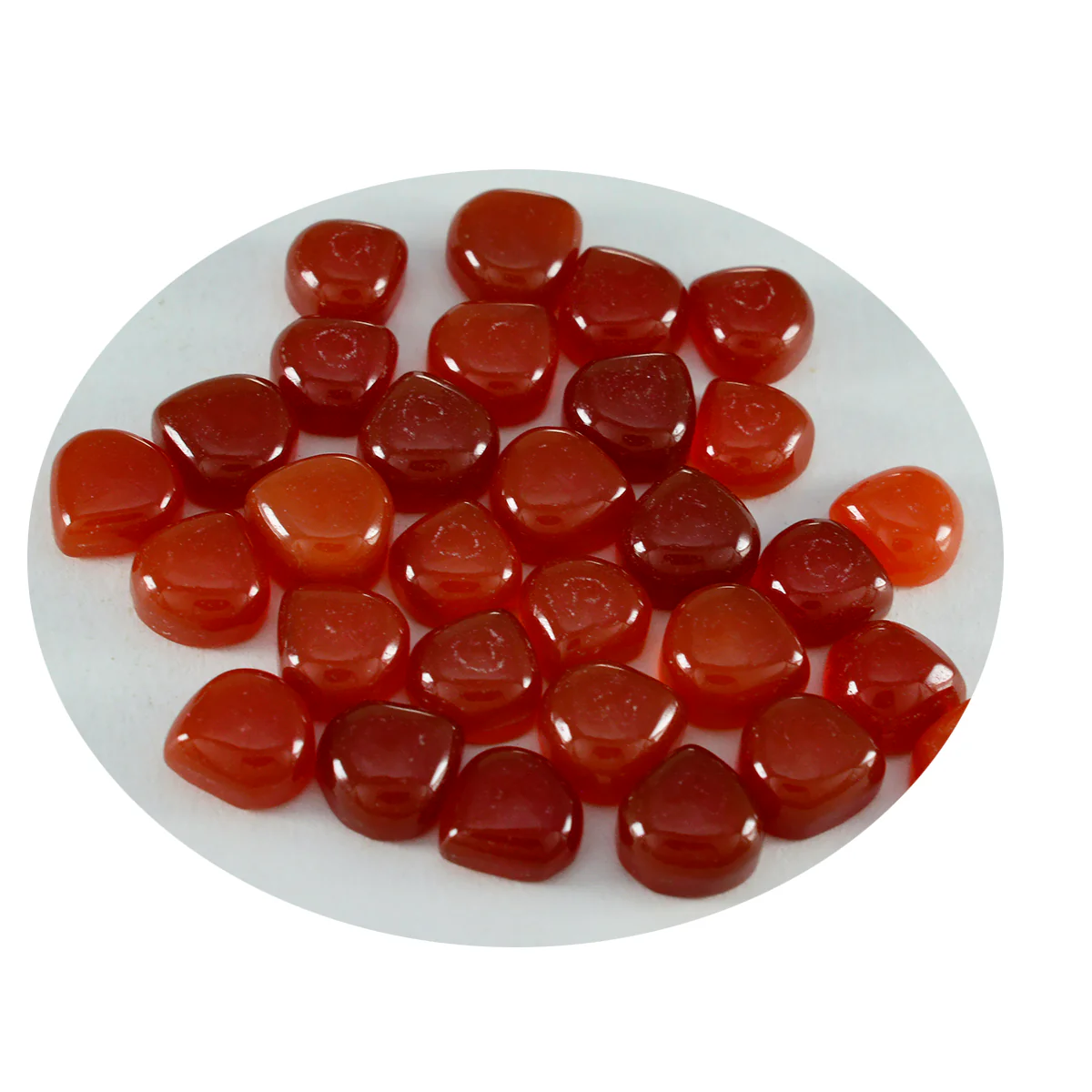 Red Onyx 10PC Tiny 5x5 MM Heart Cabochon Red Fiery semi Precious Loose Gemstone - Image 2