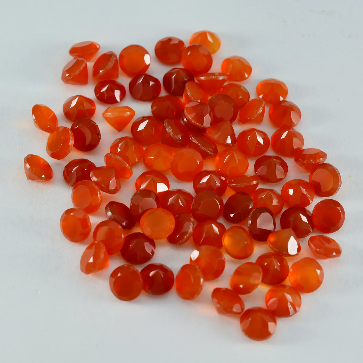 Red Onyx 10PC Tiny 5x5 MM Round Faceted Red Sparkling Semi Precious Gems - Image 4