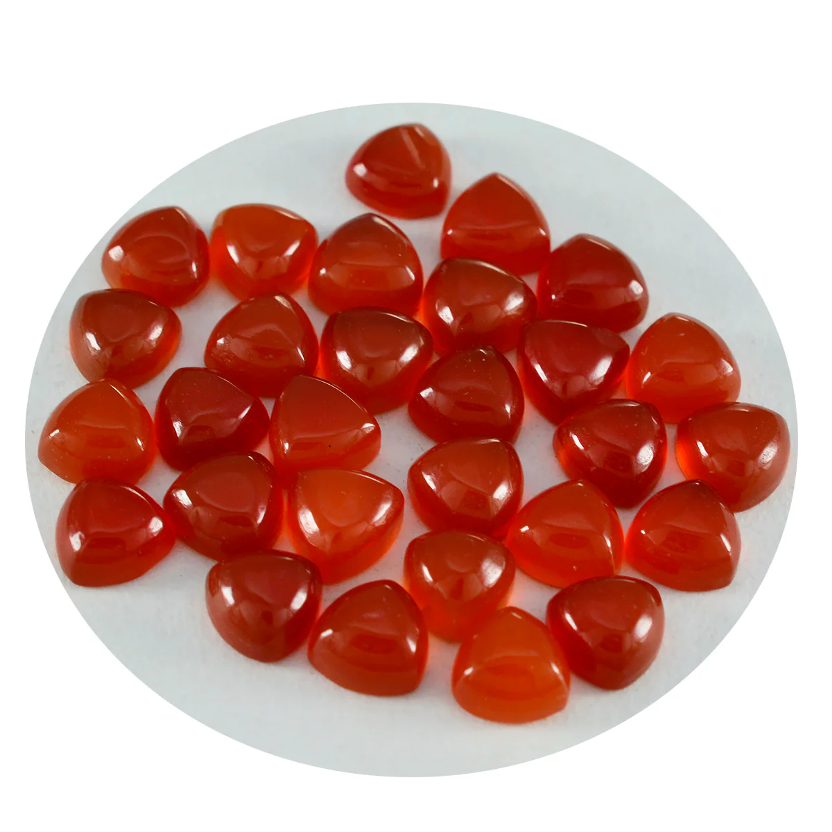 Red Onyx 10PC Tiny 5x5 MM Triangle Cabochon Red Luster semi Precious Loose Gemstones - Image 2