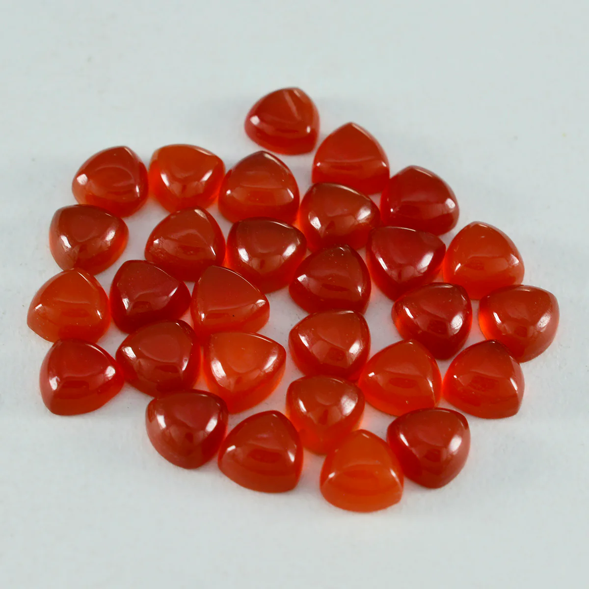Red Onyx 10PC Tiny 5x5 MM Triangle Cabochon Red Luster semi Precious Loose Gemstones - Image 4