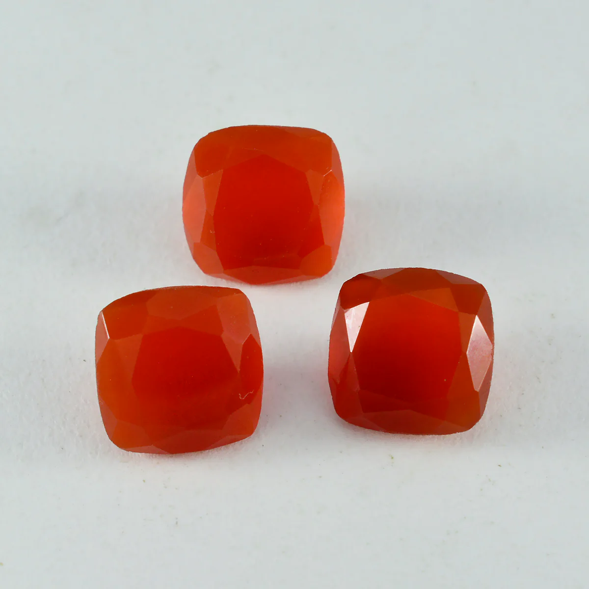 Red Onyx 1PC Large 10x10 MM Cushion Faceted Red Shine Semi Precious Loose Gems