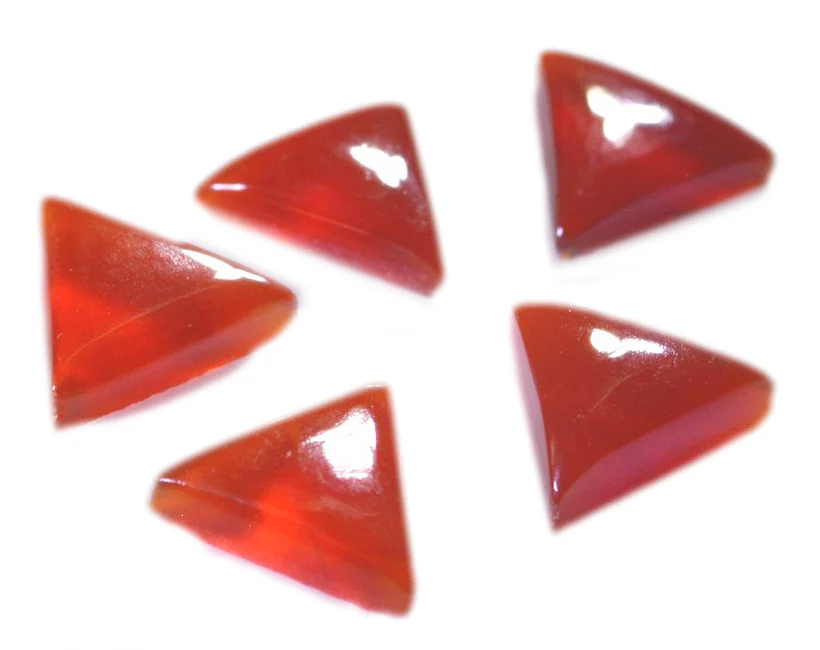 Red Onyx 1PC Large 10x10 MM Triangle Cabochon Red Natural semi Precious Loose Gemstone - Image 3
