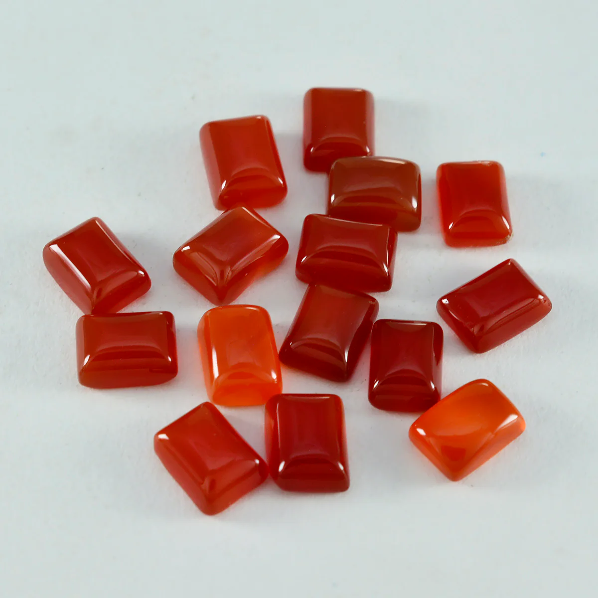 Red Onyx 1PC Small 7x9 MM Emerald Cabochon Red Shine semi Precious Loose Gems - Image 2