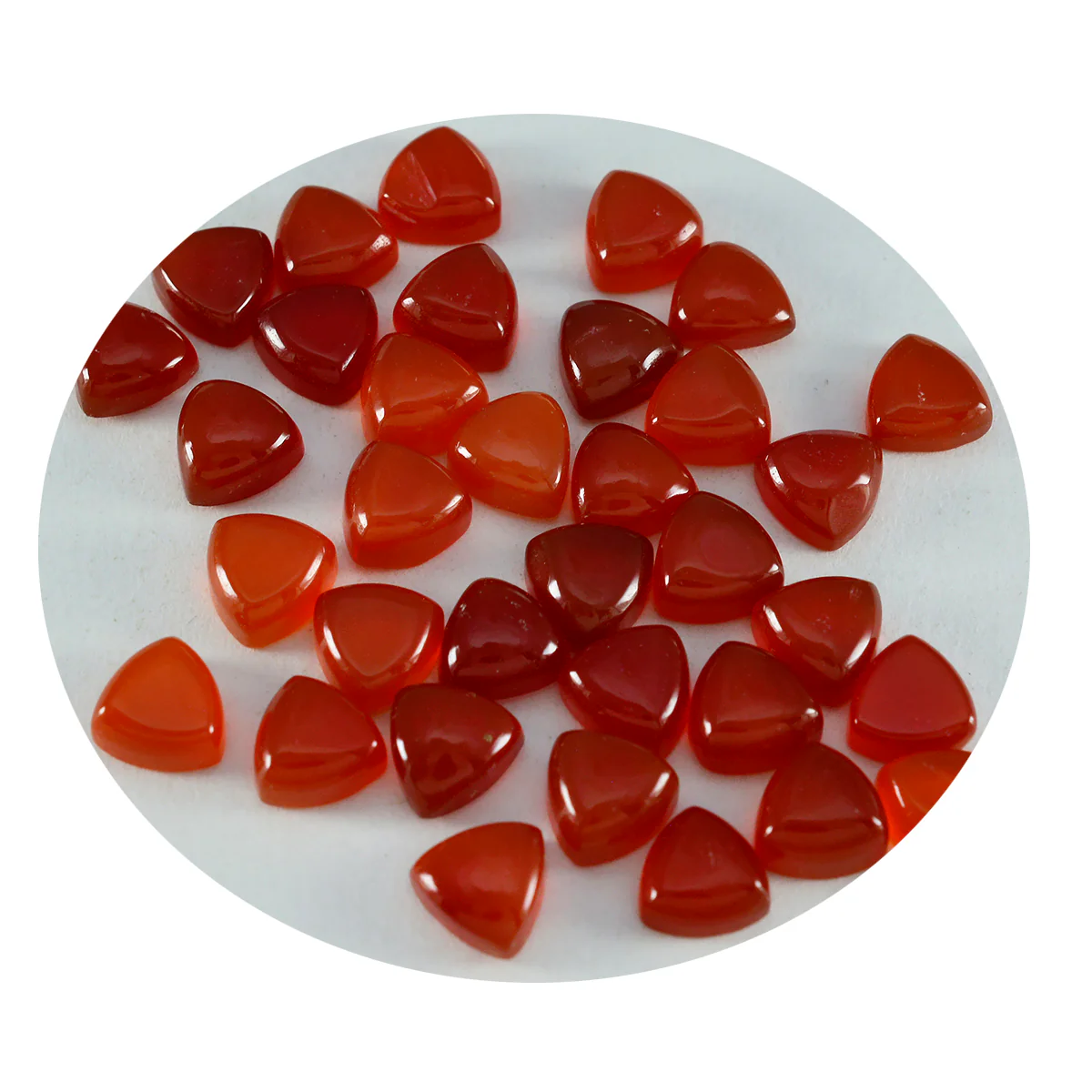 Red Onyx 1PC Small 8x8 MM Triangle Cabochon Red Fine semi Precious Gems - Image 2