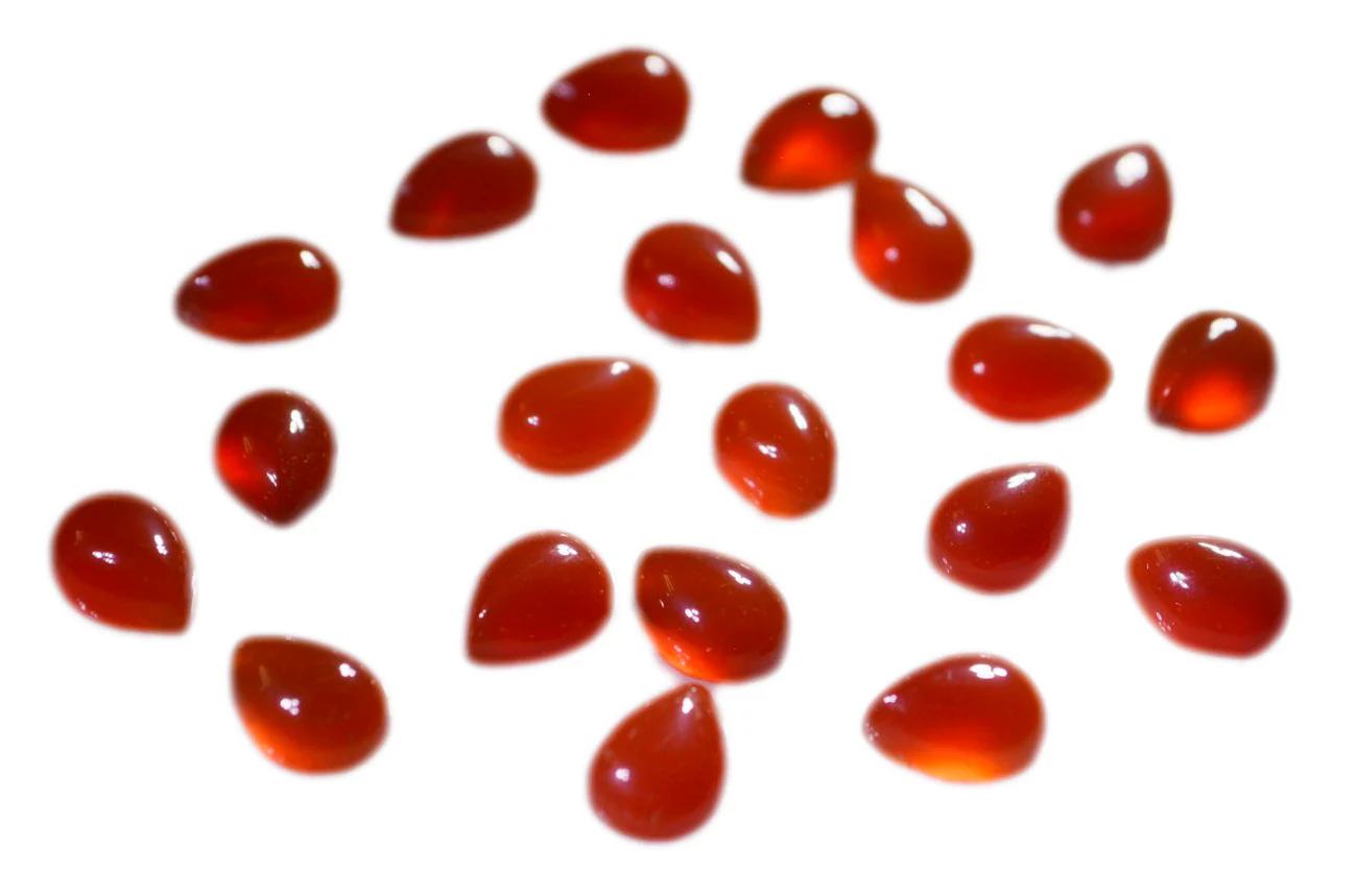 Red Onyx 1PC Tiny 5x7 MM Pear Cabochon Red Fiery semi Precious Gems - Image 3
