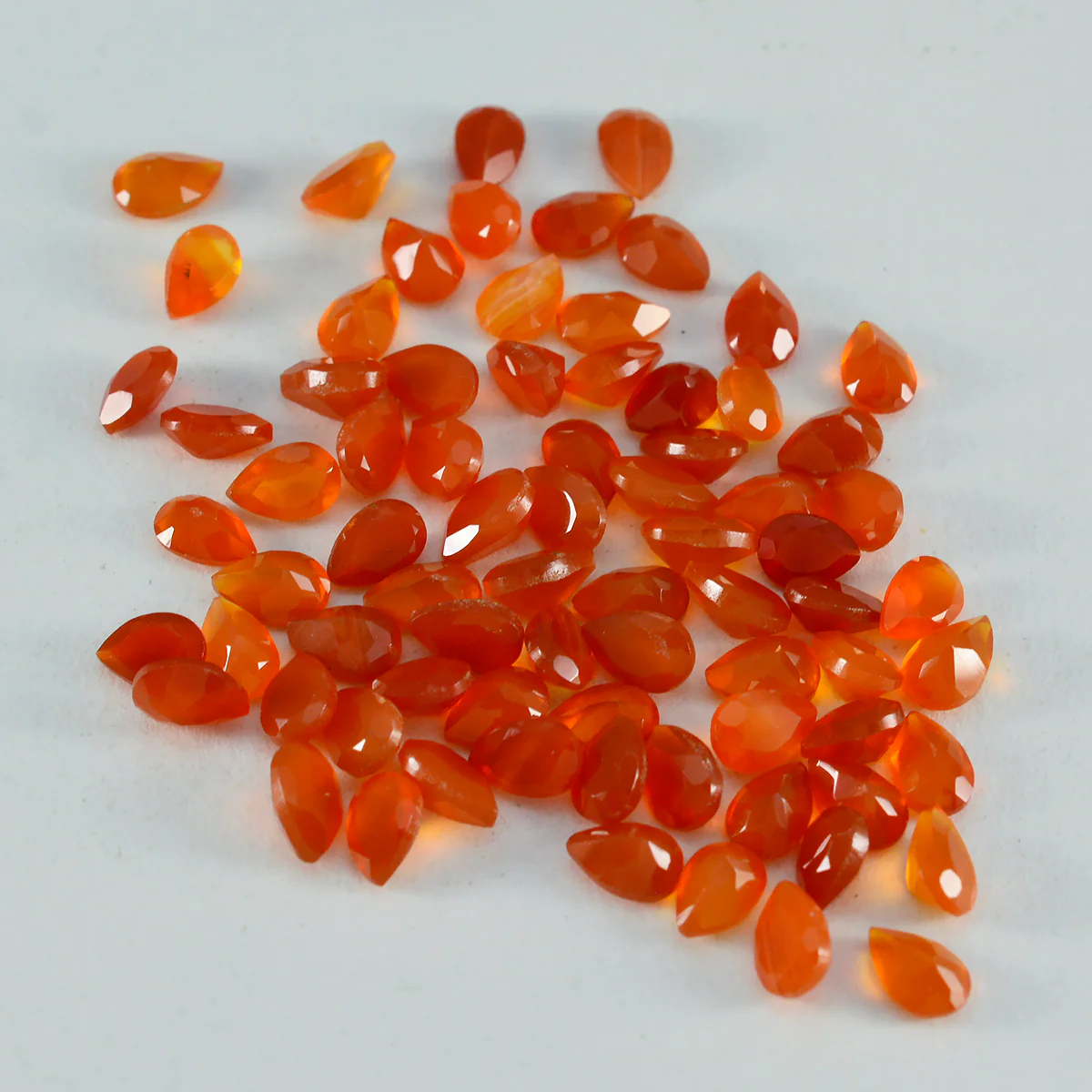Red Onyx 1PC Tiny 5x7 MM Pear Faceted Red Pure Semi Precious Loose Gemstones - Image 3