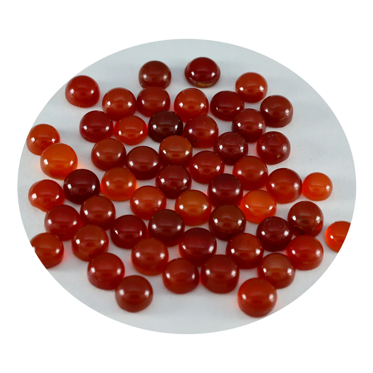 Red Onyx 1PC Tiny 6x6 MM Round Cabochon Red Fiery semi Precious Loose Gemstone - Image 2