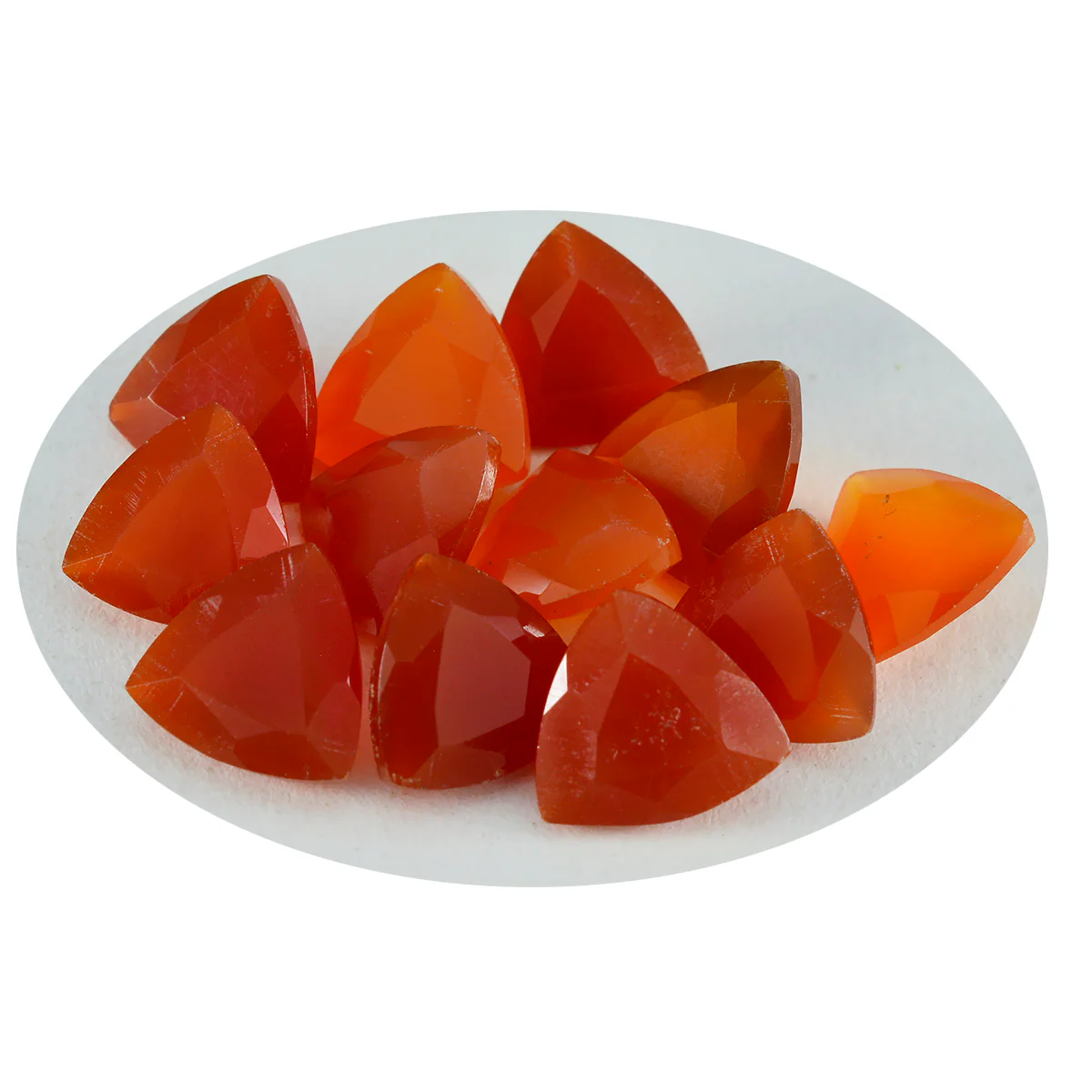 Red Onyx 1PC Tiny 6x6 MM Triangle Faceted Red Polished Semi Precious Loose Gems - Image 2