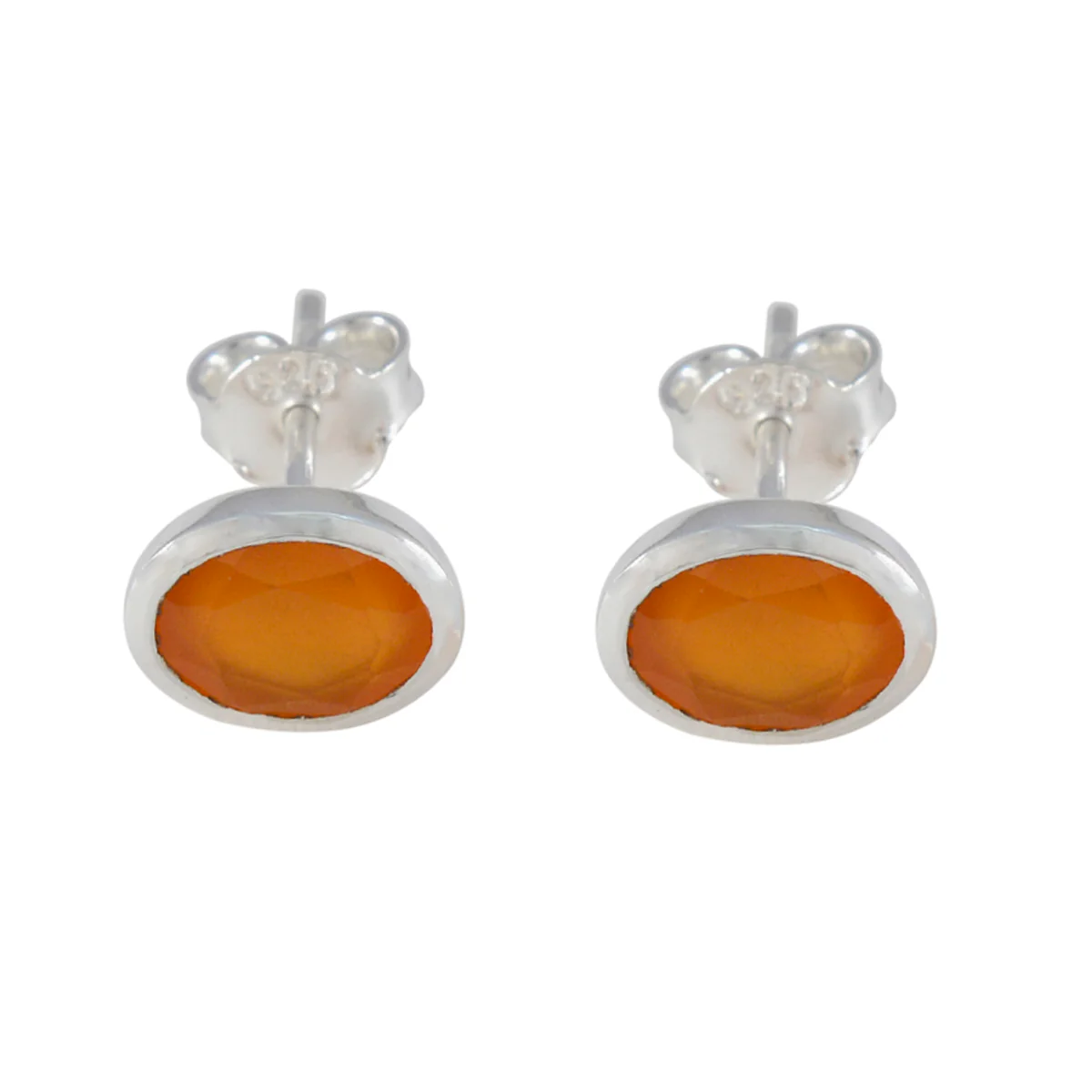 Red Onyx African Naomi Solitaire Stud Red Silver Earring