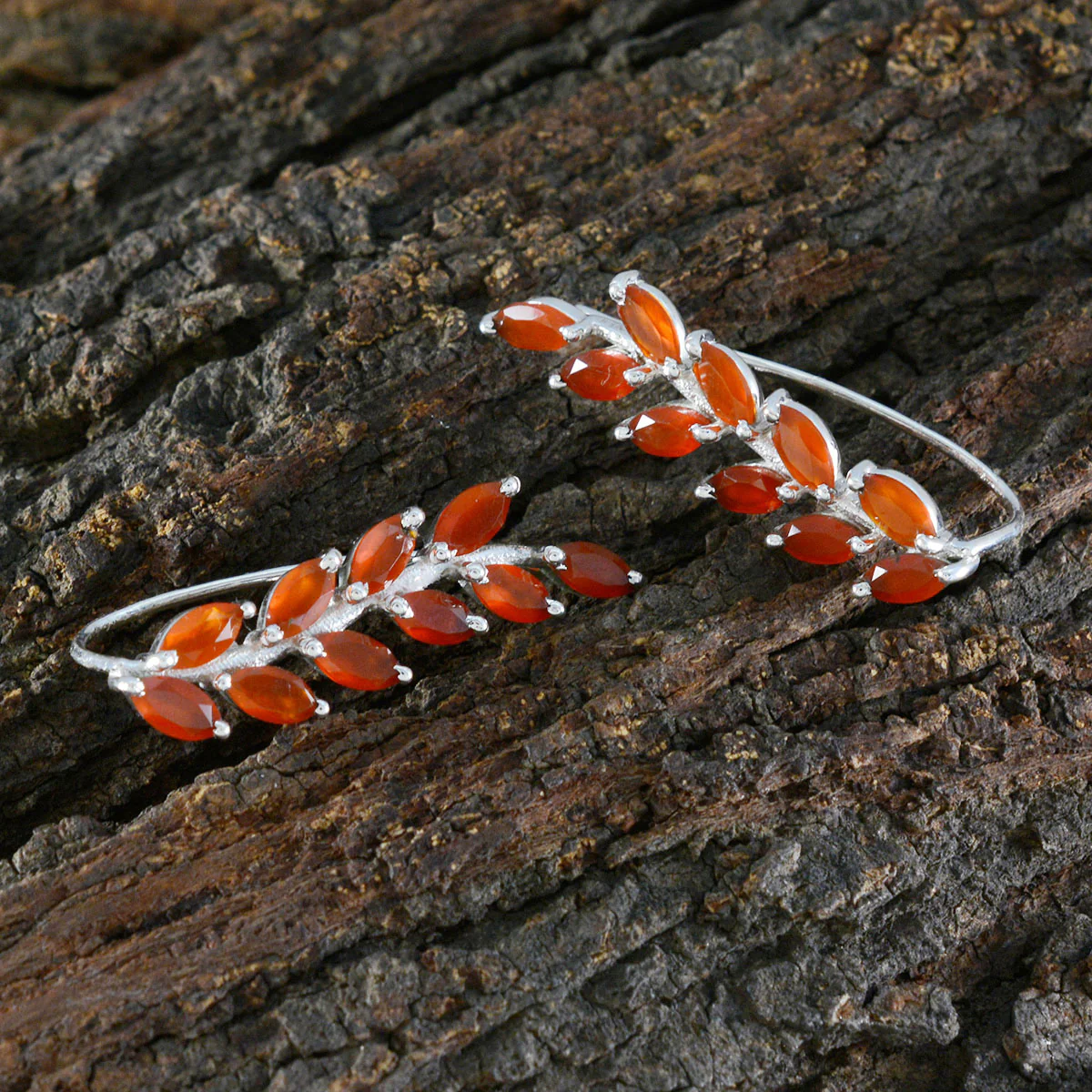 Red Onyx American Genesis multiple Stud Red 92.5 Silver Earring - Image 3