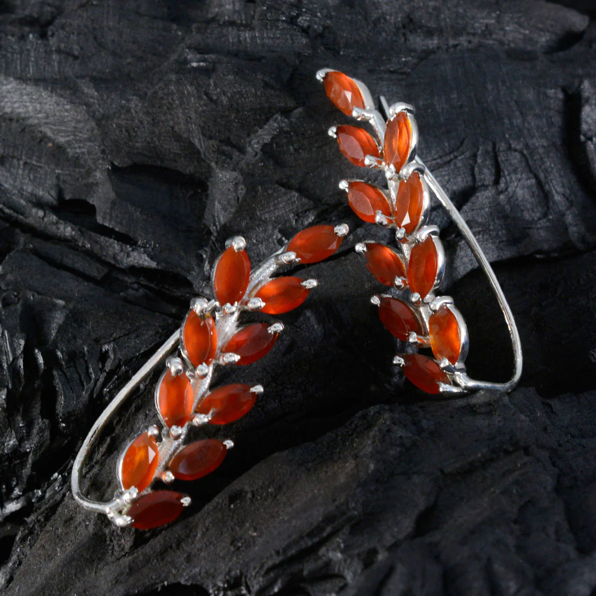 Red Onyx American Genesis multiple Stud Red 92.5 Silver Earring - Image 4