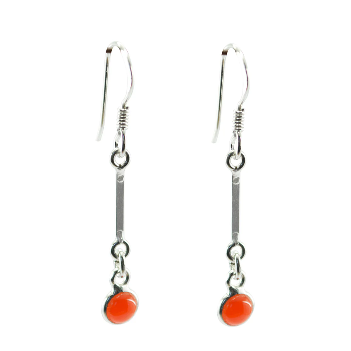 Red Onyx Moroccan Bianca multiple Dangle Red 925 Sterling Silver Earring