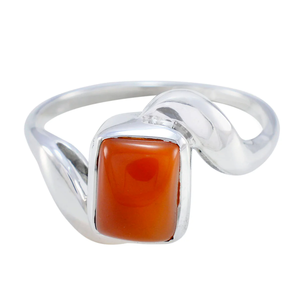 Red Onyx Solitaire German 92.5 Silver Red Gemstones Featherlight Contemporary Ring Jewelry