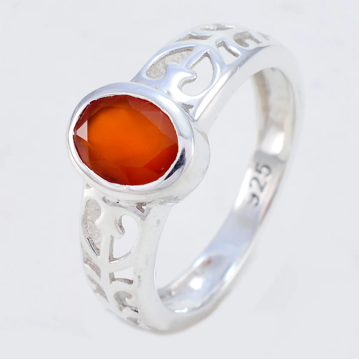 Red onyx Solitaire Italian Sterling Silver Red Gems Whisper-thin Rope-Wire Ring Jewelry - Image 2