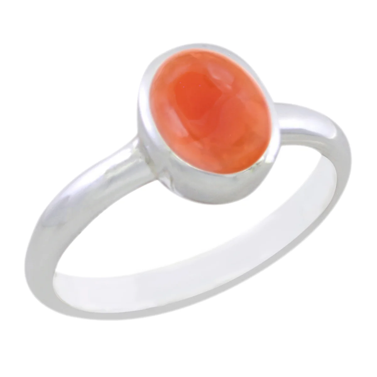 Red onyx Solitaire Japanese 925 Silver Red Gemstones Delicate Graceful Ring Jewelry