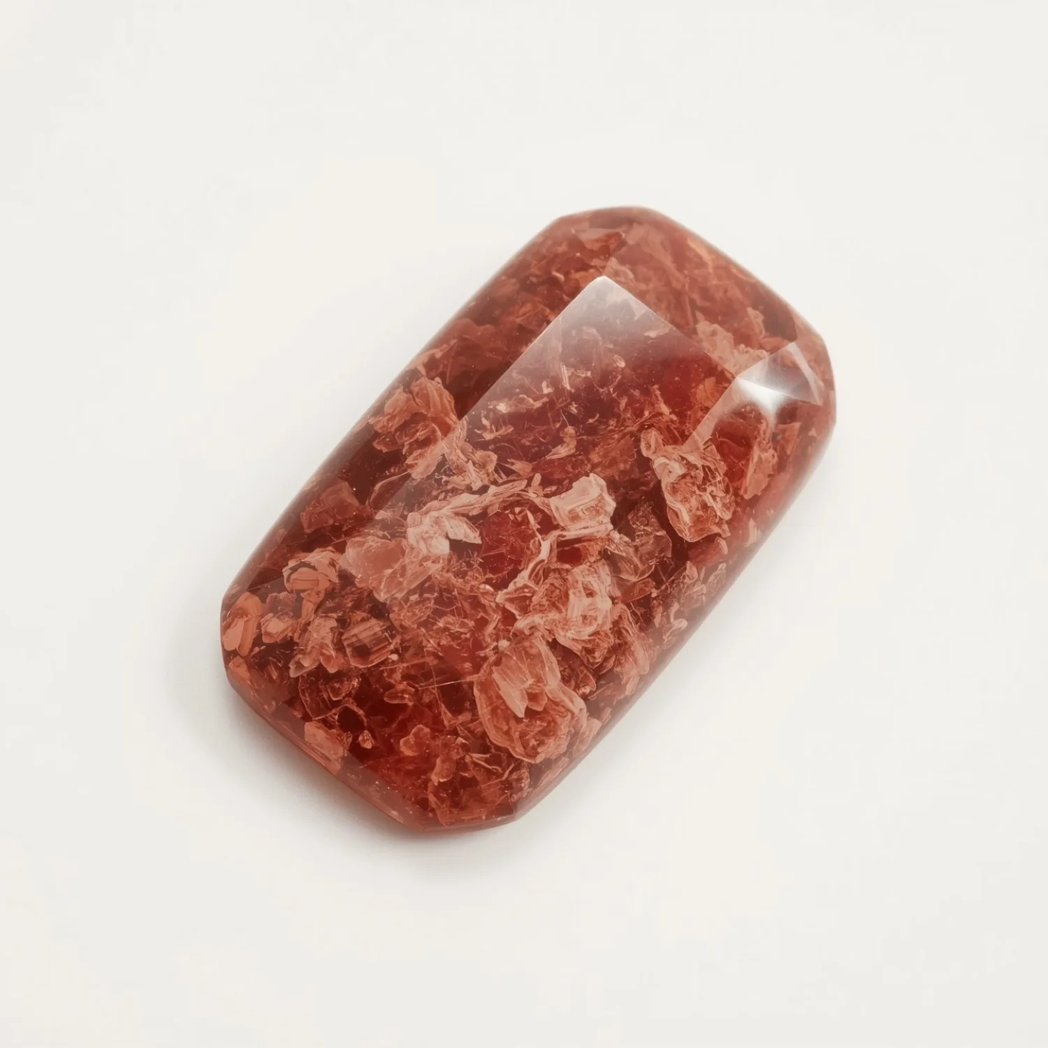 Red Strawberry Quartz 1PC Large 8x16 MM Baguette Cabochon Red Natural semi Precious Gems - Image 2
