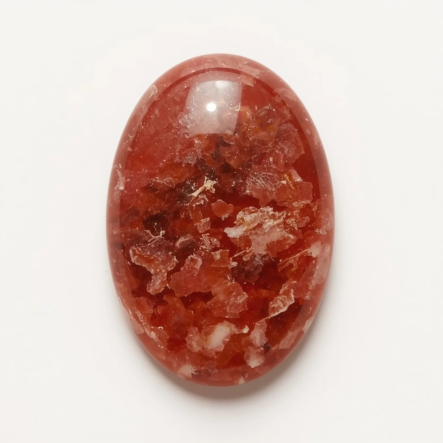 Red Strawberry Quartz 1PC Large 9x11 MM Oval Cabochon Red Superior semi Precious Gems - Image 2