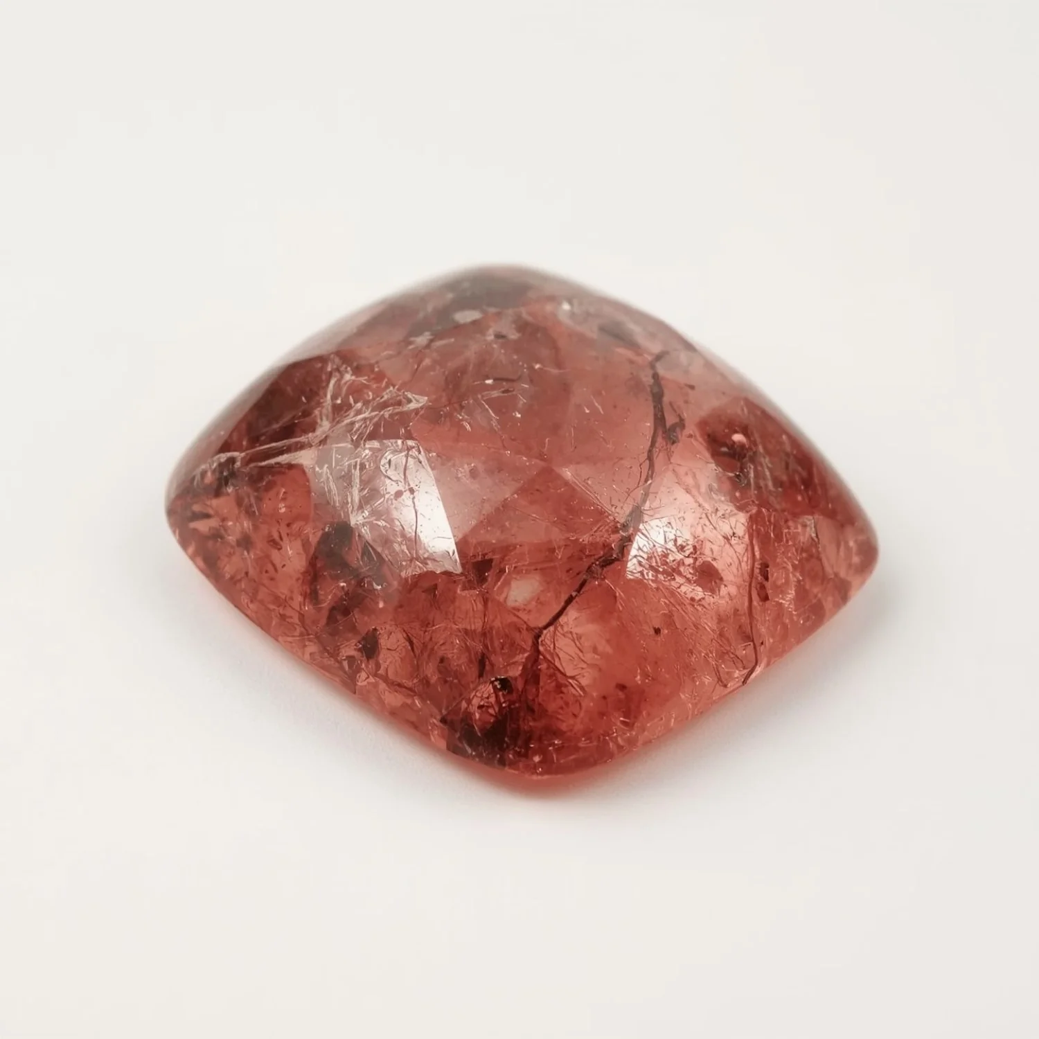 Red Strawberry Quartz 1PC Small 7x7 MM Cushion Cabochon Red Sparkling semi Precious Gems - Image 2