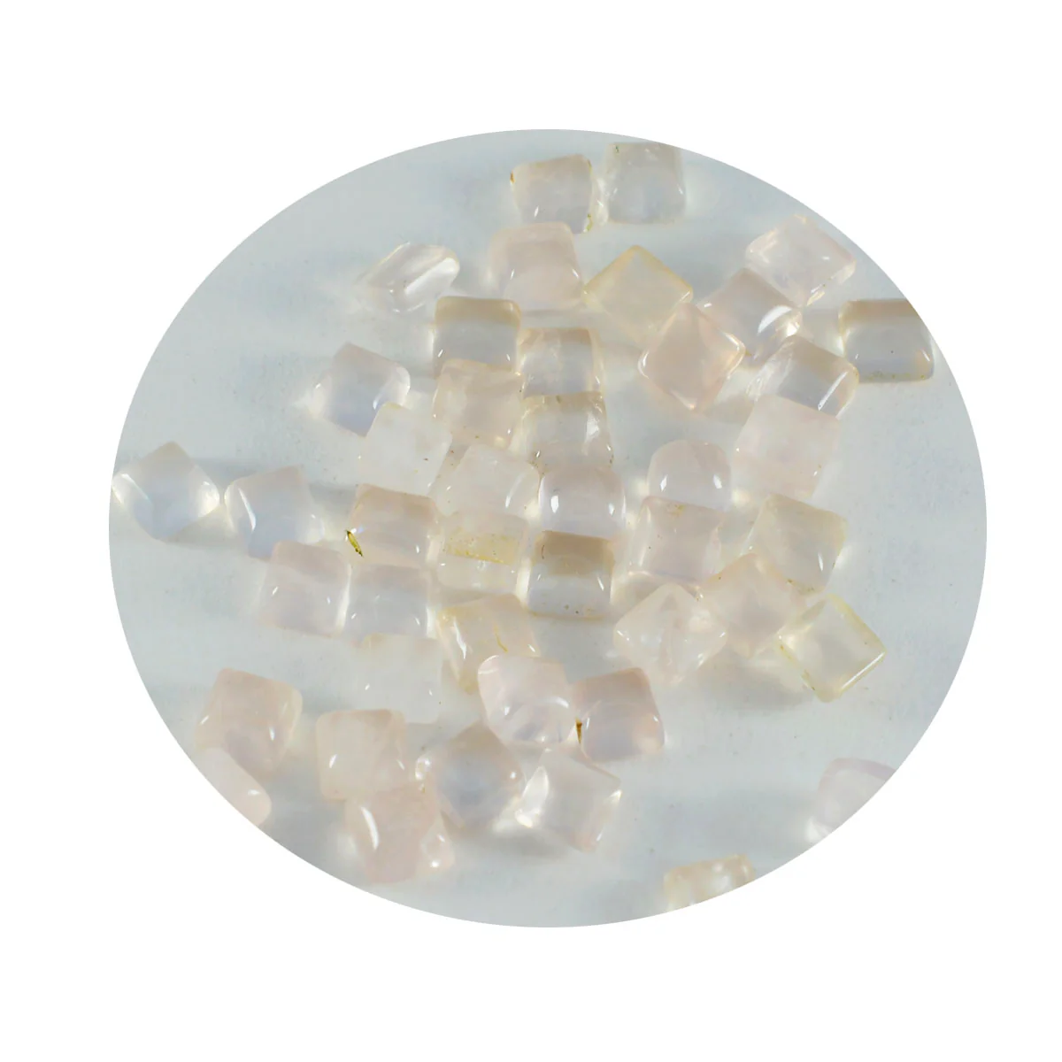 Rose Quartz 10PC Tiny 4x4 MM Square Cabochon Pink Pure semi Precious Precious Gemstone - Image 2