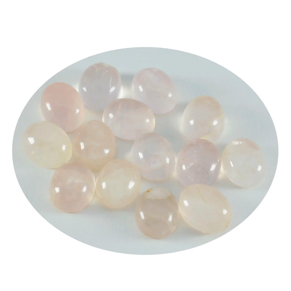 Rose Quartz 10PC Tiny 4x6 MM Oval Cabochon Pink Sparkling semi Precious Semi Precious Gemstone - Image 2