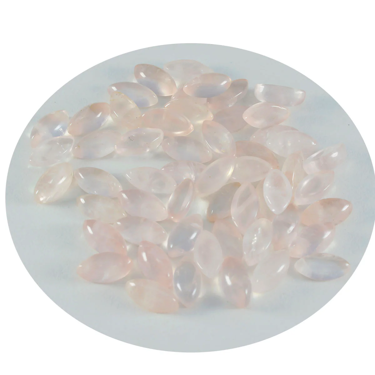 Rose Quartz 10PC Tiny 4x8 MM Marquise Cabochon Pink Sparkling semi Precious Loose Gemstone - Image 2
