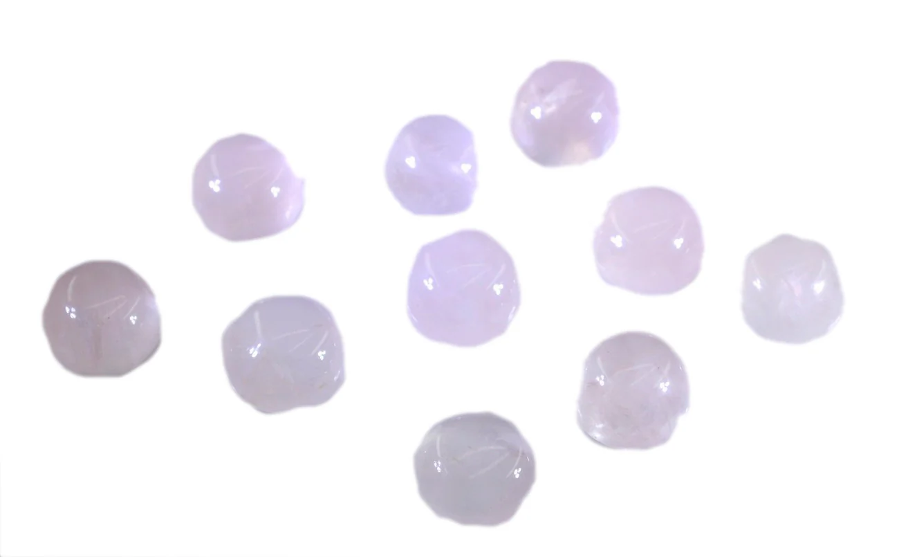 Rose Quartz 10PC Tiny 5x5 MM Round Cabochon Pink Polished semi Precious Loose Gems - Image 3