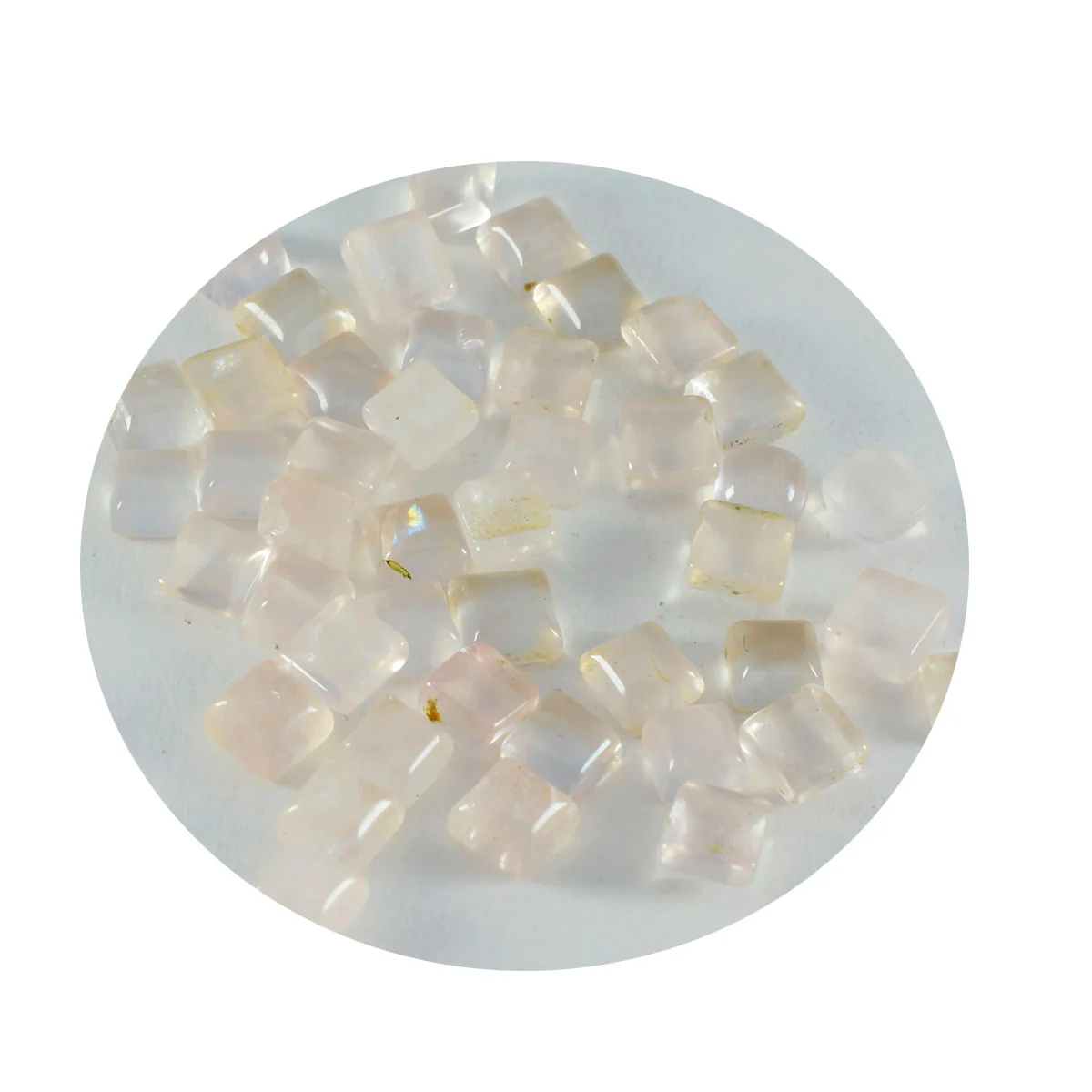 Rose Quartz 10PC Tiny 5x5 MM Square Cabochon Pink Fiery semi Precious Gems - Image 2
