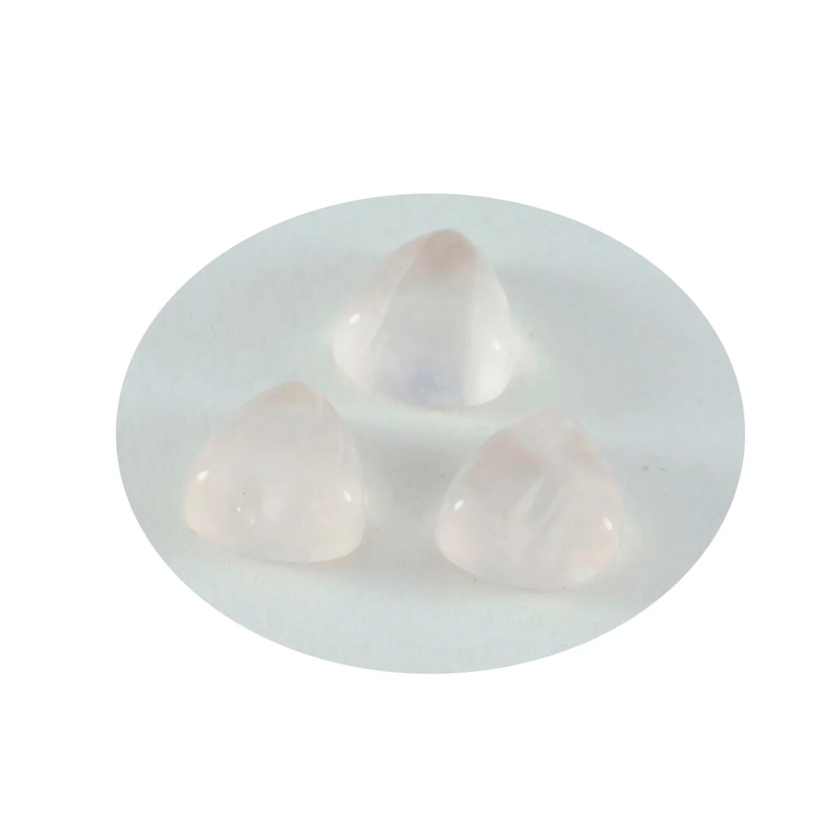 Rose Quartz 1PC Large 10x10 MM Triangle Cabochon Pink Fiery semi Precious Loose Gemstone - Image 2
