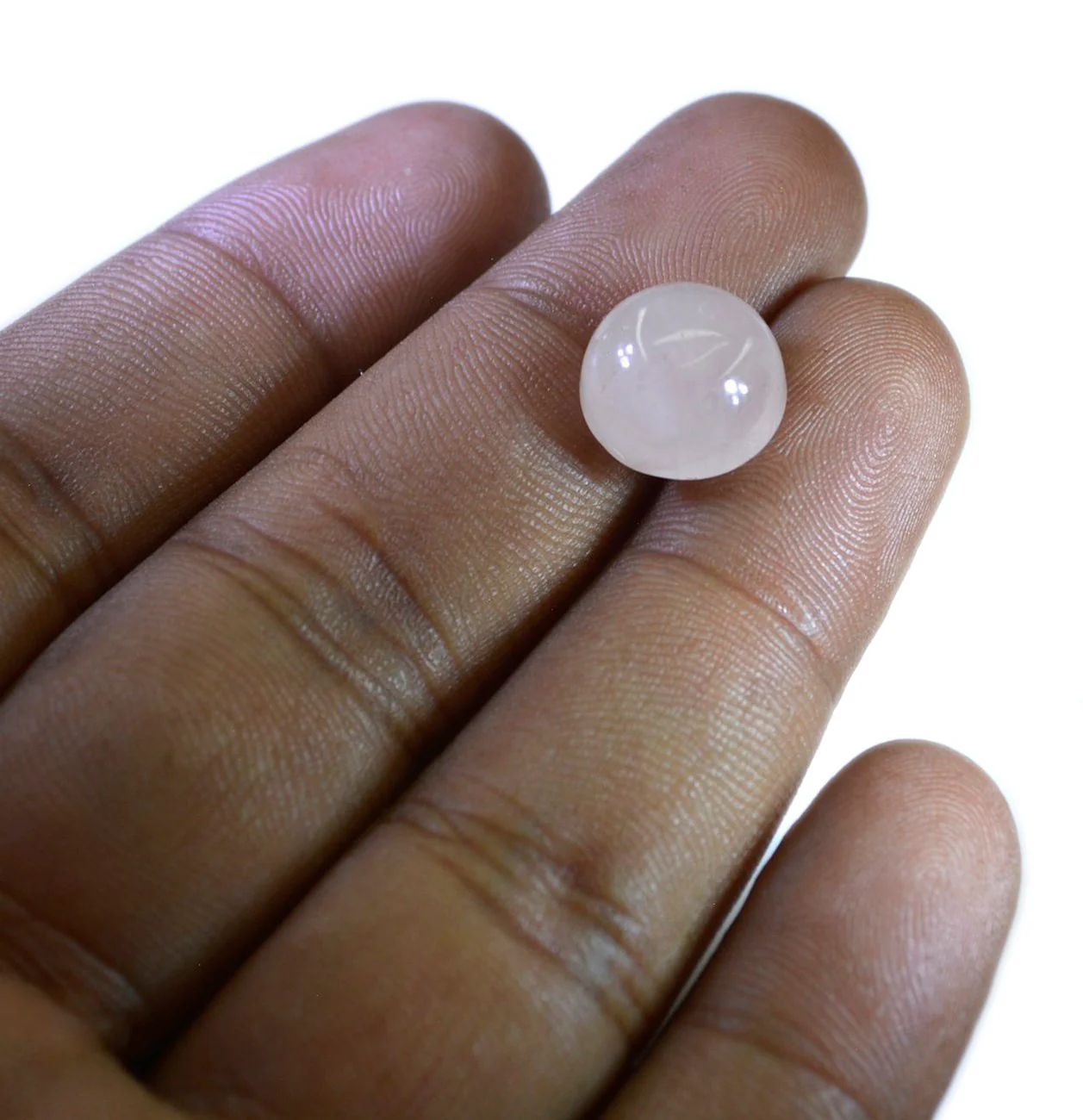 Rose Quartz 1PC Large 11x11 MM Round Cabochon Pink High-Quality semi Precious Loose Gems - Image 3