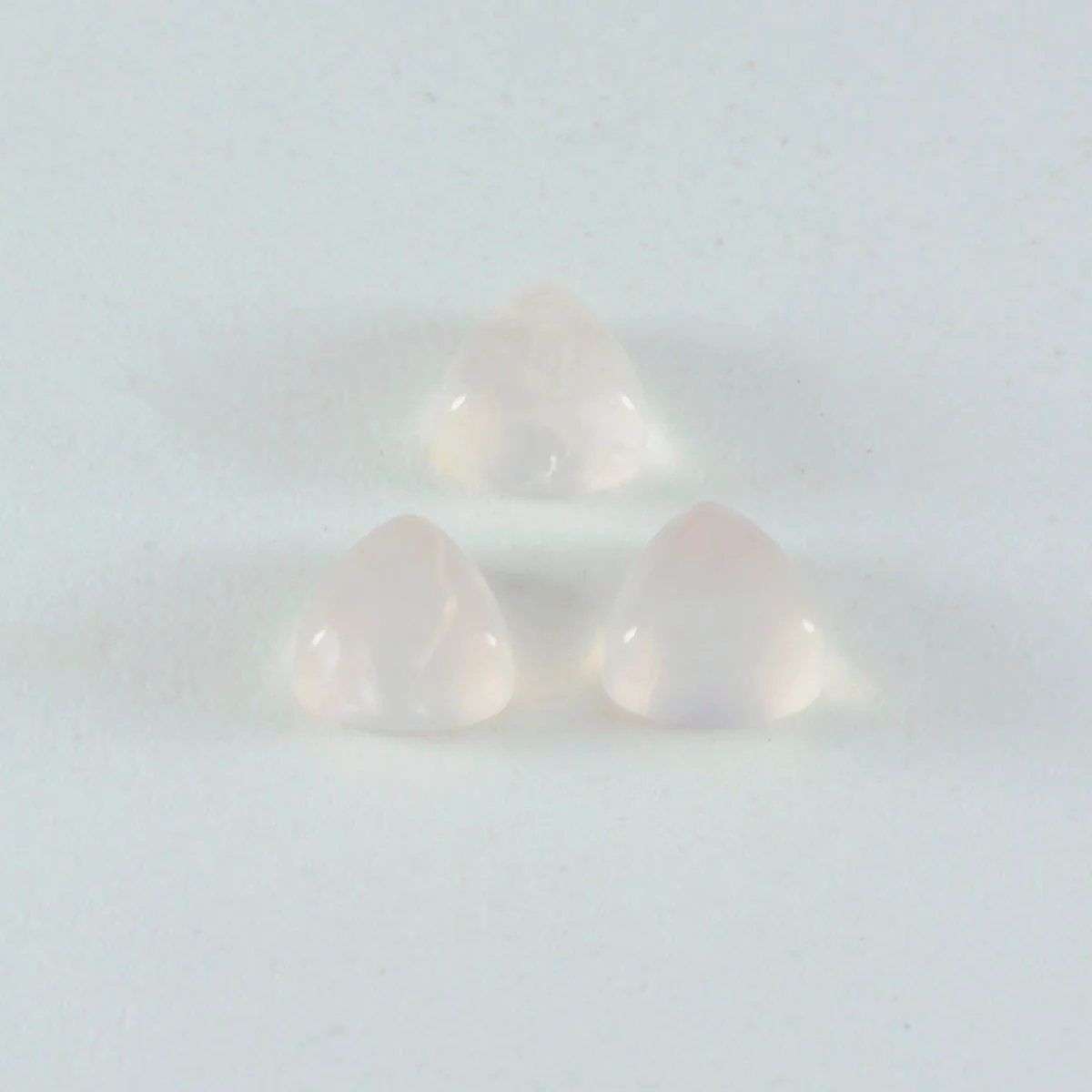 Rose Quartz 1PC Large 11x11 MM Triangle Cabochon Pink Brilliant semi Precious Loose Gemstones