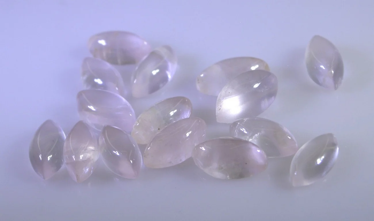 Rose Quartz 1PC Small 5x10 MM Marquise Cabochon Pink Polished semi Precious Loose Gemstones - Image 3